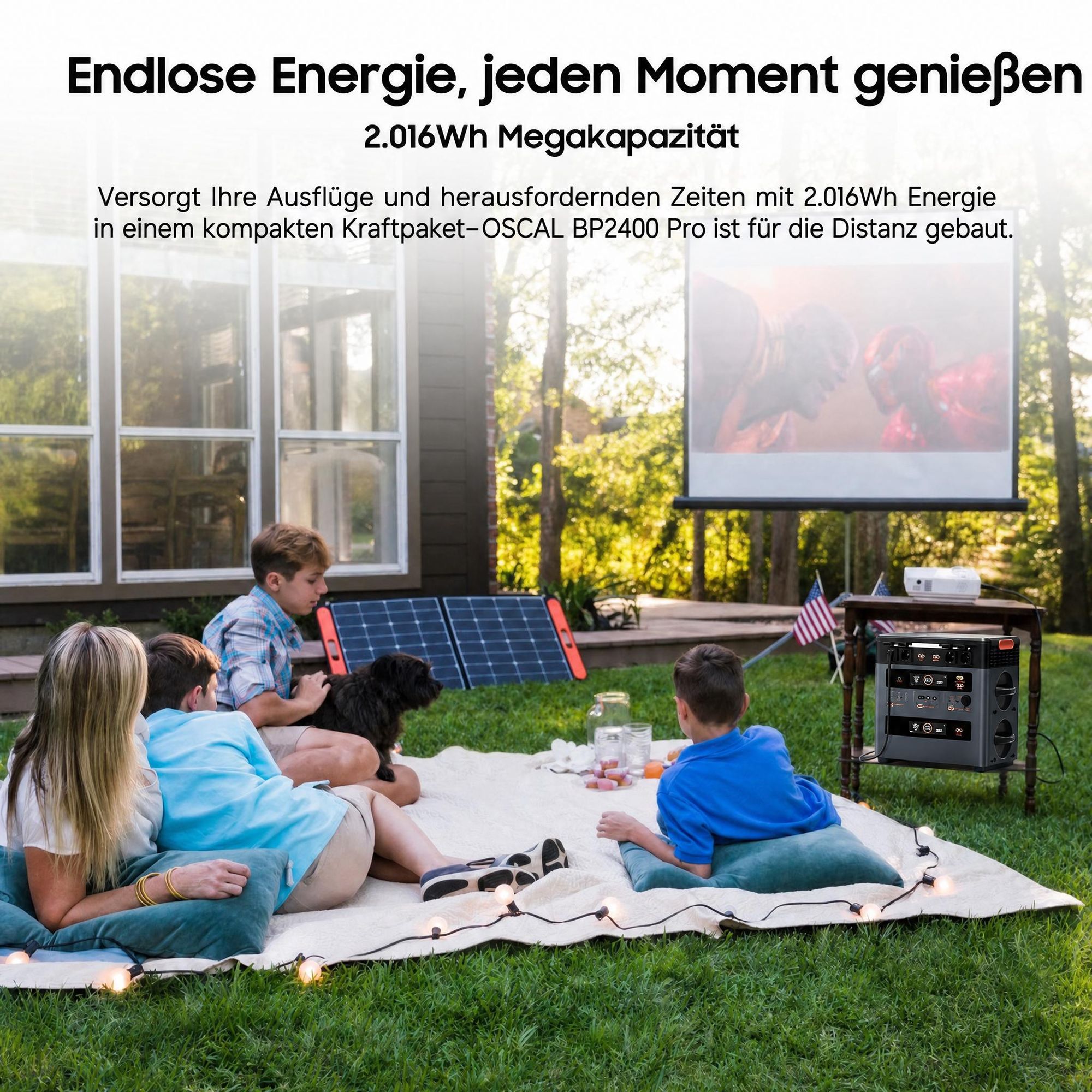 OSCAL BP2400Pro Erweiterungsakku 2016Wh LiFePO4, Zusatzakku für PowerMax 2400Pro