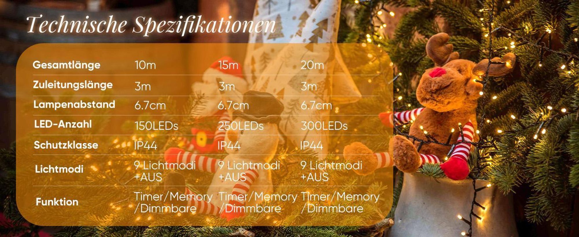 SALCAR 15m 250er LED Lichterkette Weihnachten Innen, Christbaumbeleuchtung Party LED Lichtervorhang Weihnachten Hochzeit Deko