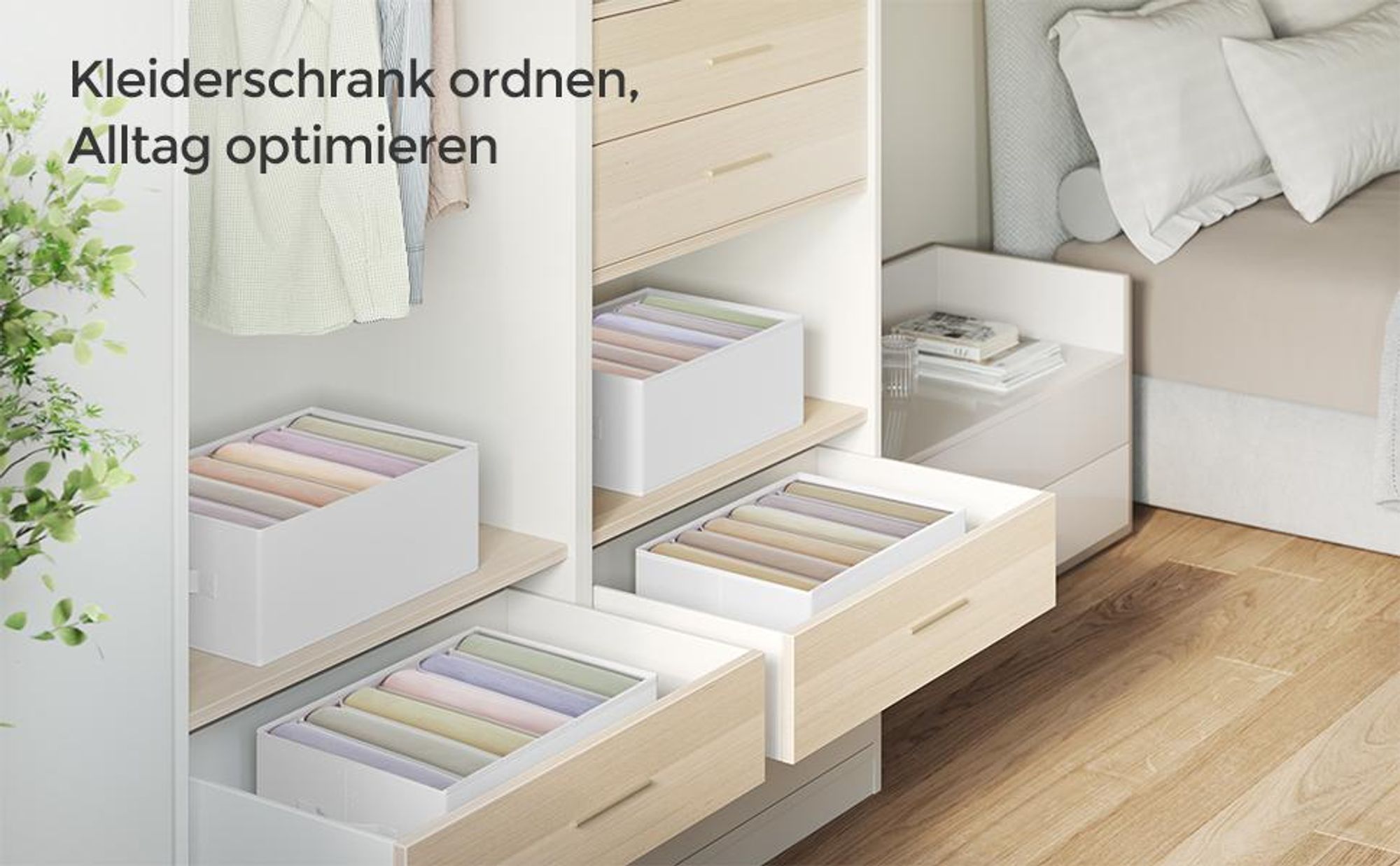 2er Set Aufbewahrungsbox mit 6 Fächern