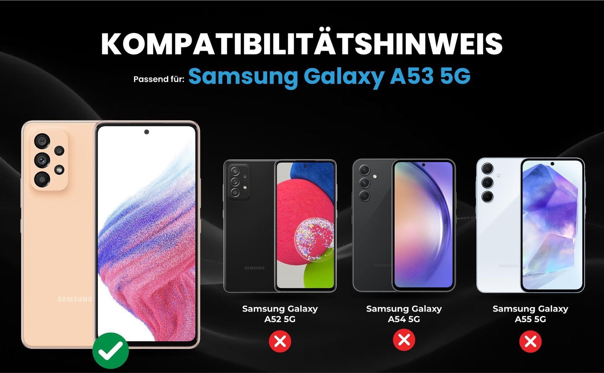Kompatibilitätshinweise Hülle für Samsung Galaxy A53 5G
