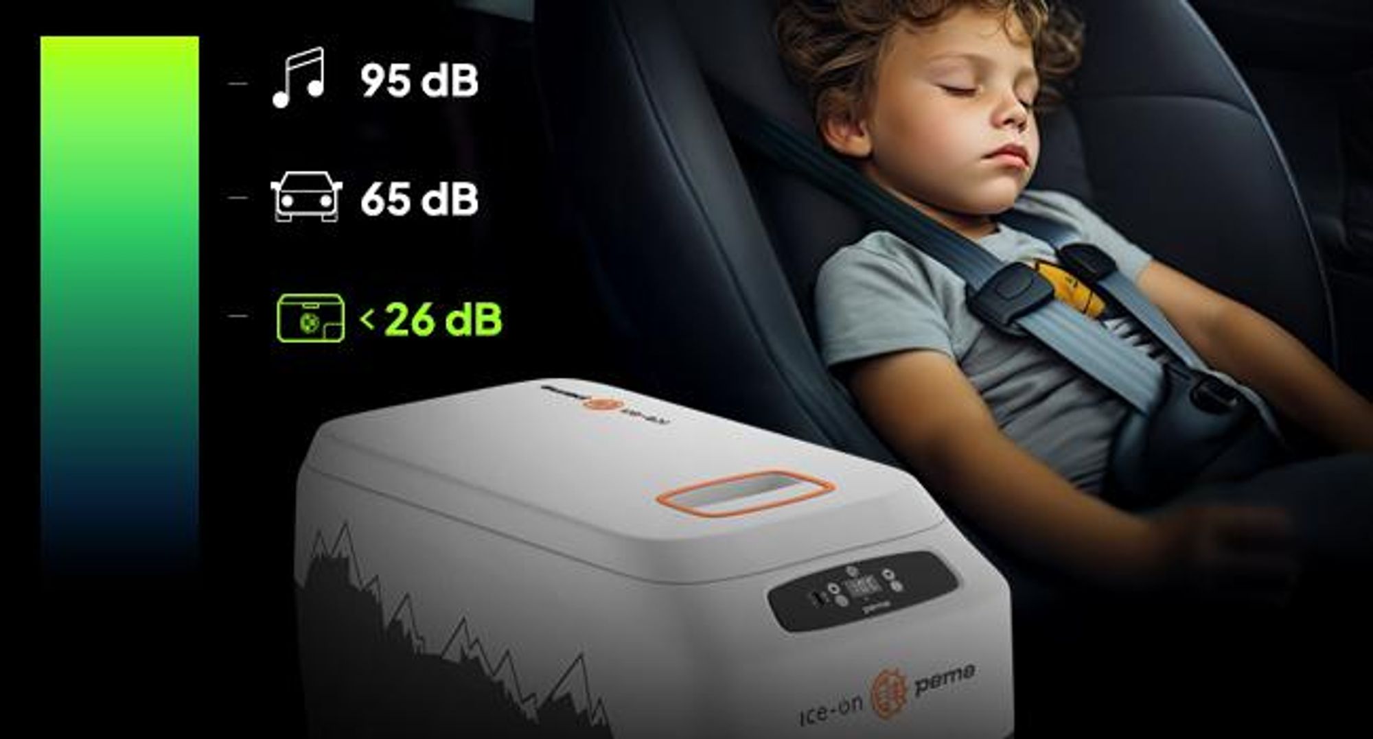 PEME Ice-on 30L Elektrische Kühlbox Auto 12V 230V - Autokühlschrank Camping Kühlbox mit Strom Kühl- & Heizfunktion USB Leise Mobiler Kühlschrank