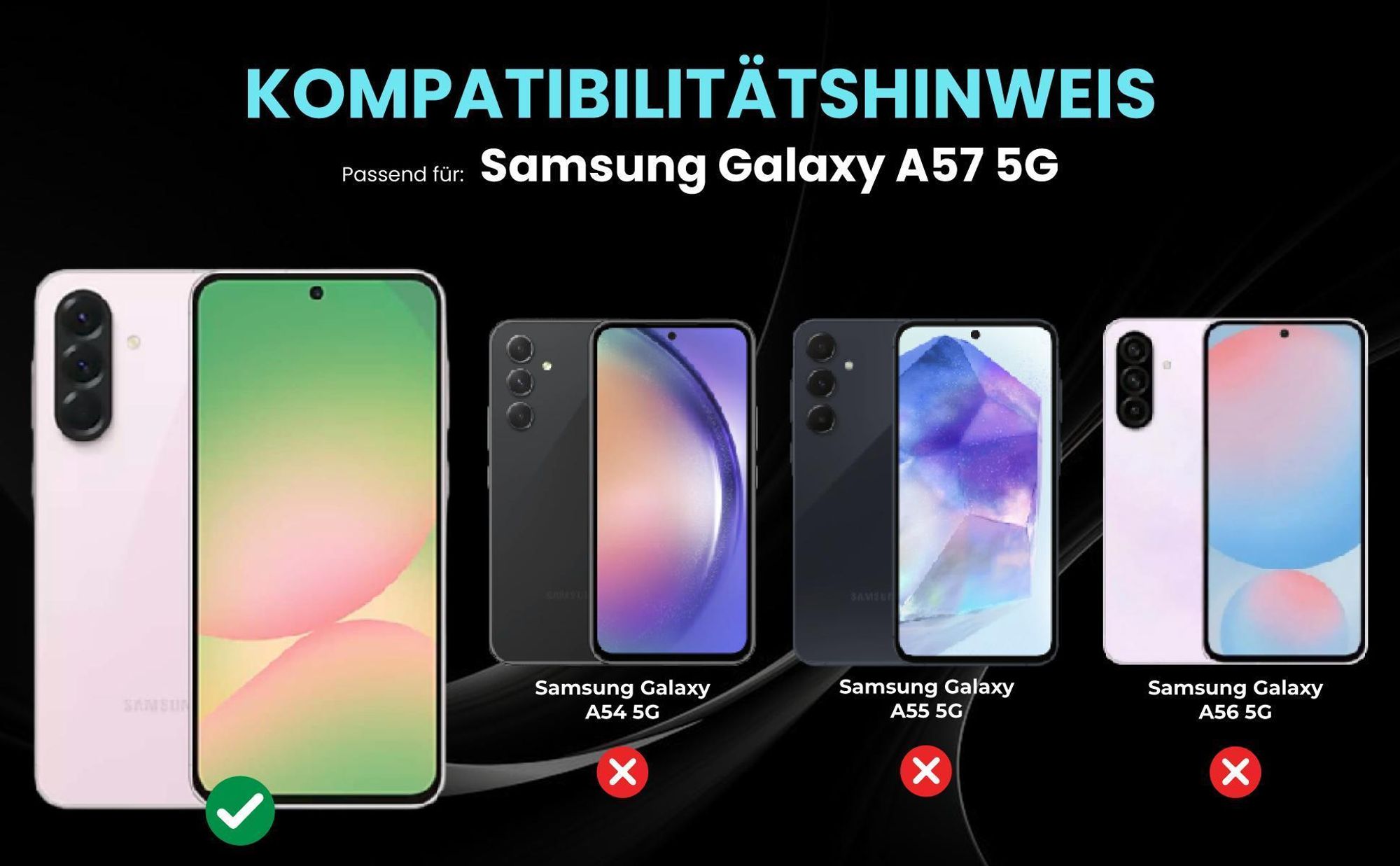 Kompatibilitätshinweise Hülle für Samsung Galaxy A57 5G