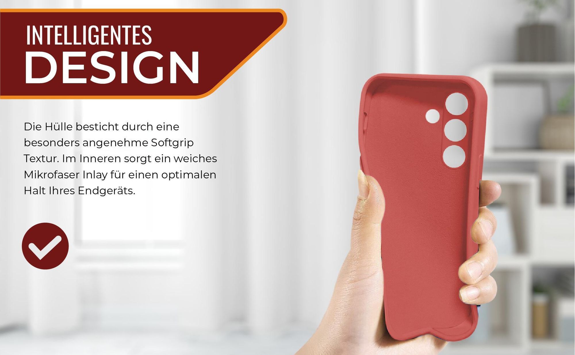 Slimcover in Rot für Samsung Galaxy S23 FE mit Mikrofraser Inlay