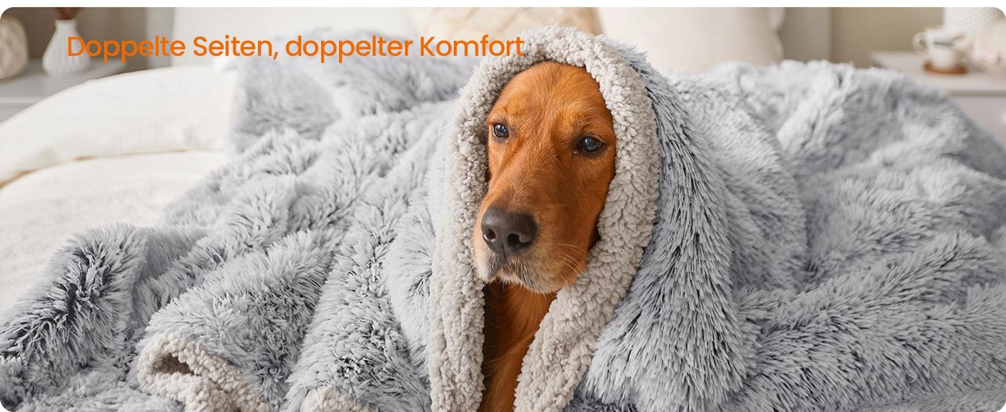 Feandrea Hundedecke, wasserdichte Decke, Sherpa-Stoff, Hundesofa Schutzdecke