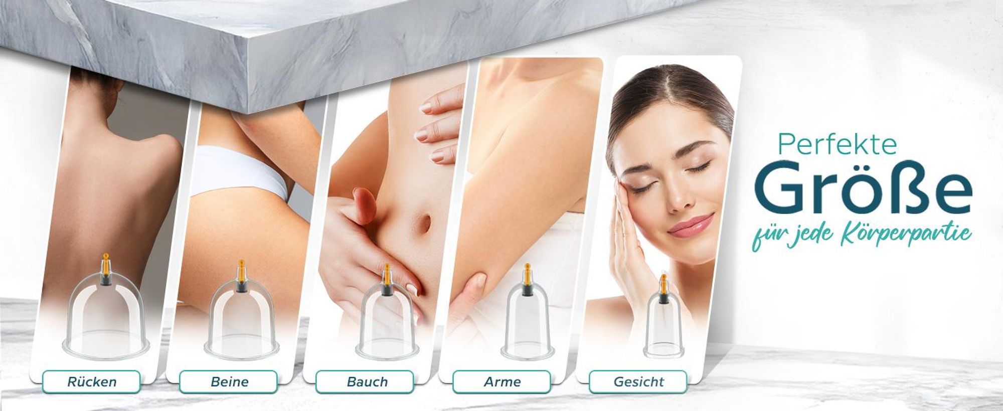 Kurglas Schröpfset mit e-Book mit Vakuumpumpe [14 Stück] – Medizinische Schröpfen mit Therapiemagneten & Faszienschaber – Schröpfgläser Kunststoff