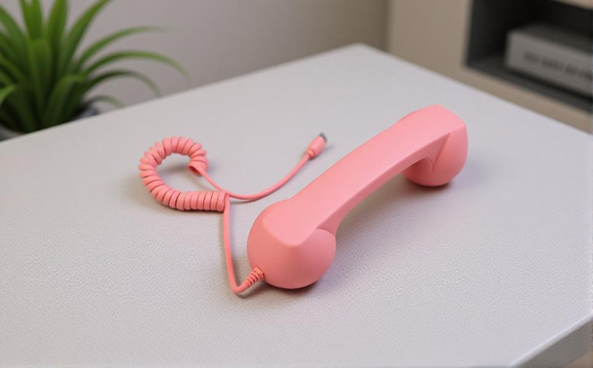Retro-Telefonhörer Typ-C Kabelgebundenes Telefon mit Handhörer, Mikrofon und Lautsprecher, Lautstärkeregelung für Handy Tablets Laptops usw. rosa