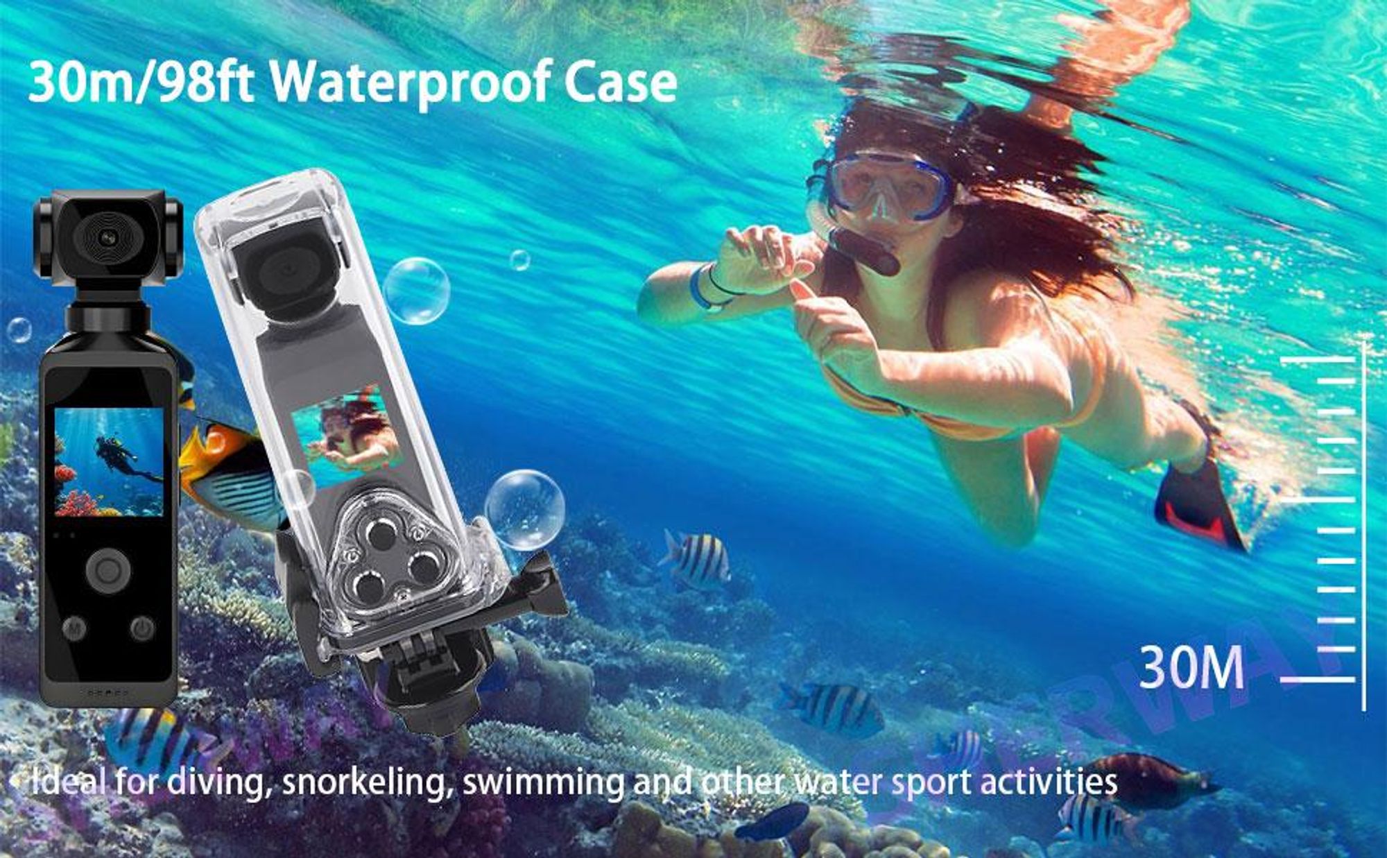 4K-HD-Taschen-Actionkamera, um 270° drehbar, verwacklungsfrei, WLAN-Sportkamera, wasserdicht bis 30 m, kleine Videokamera für Fotografie