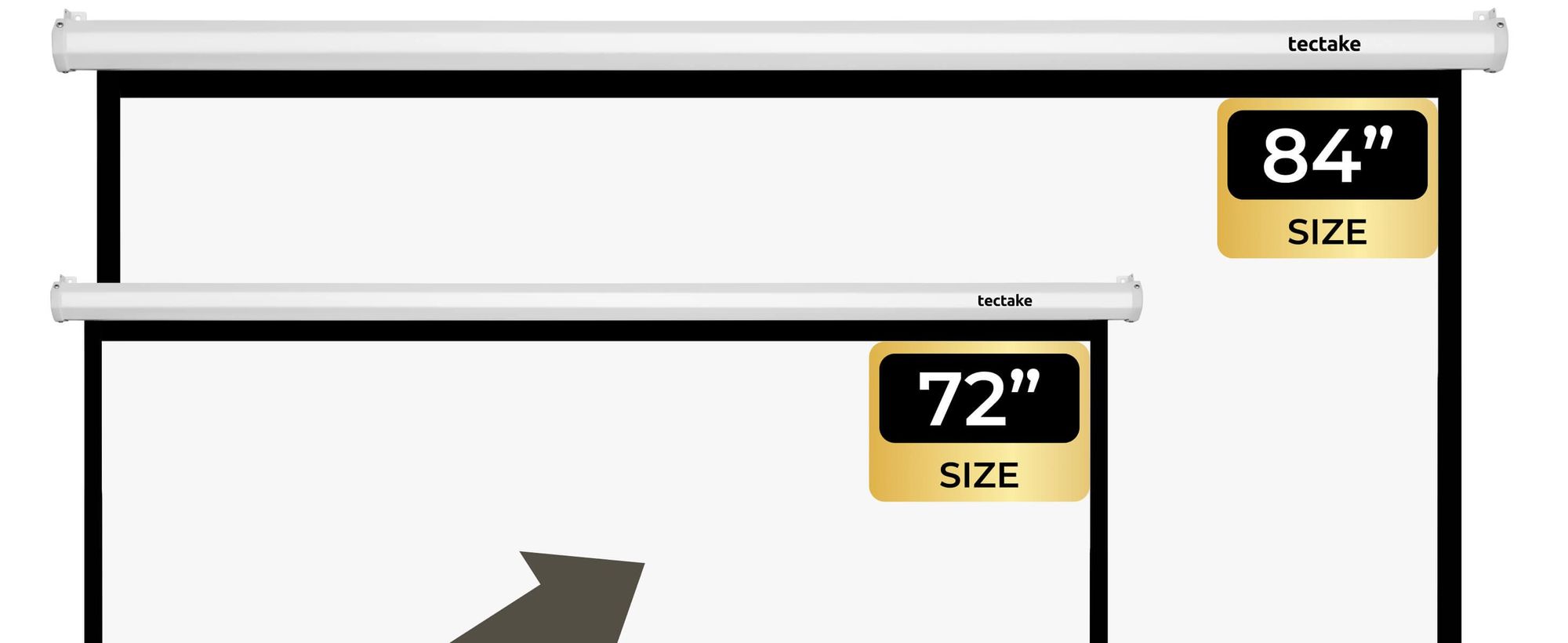 tectake Beamer-Leinwand 84 Zoll 16:9 4K HD Full HD Ultra HD Wand- Deckenmontage 201x128 cm Gain 1.0 Betrachtungswinkel 160°