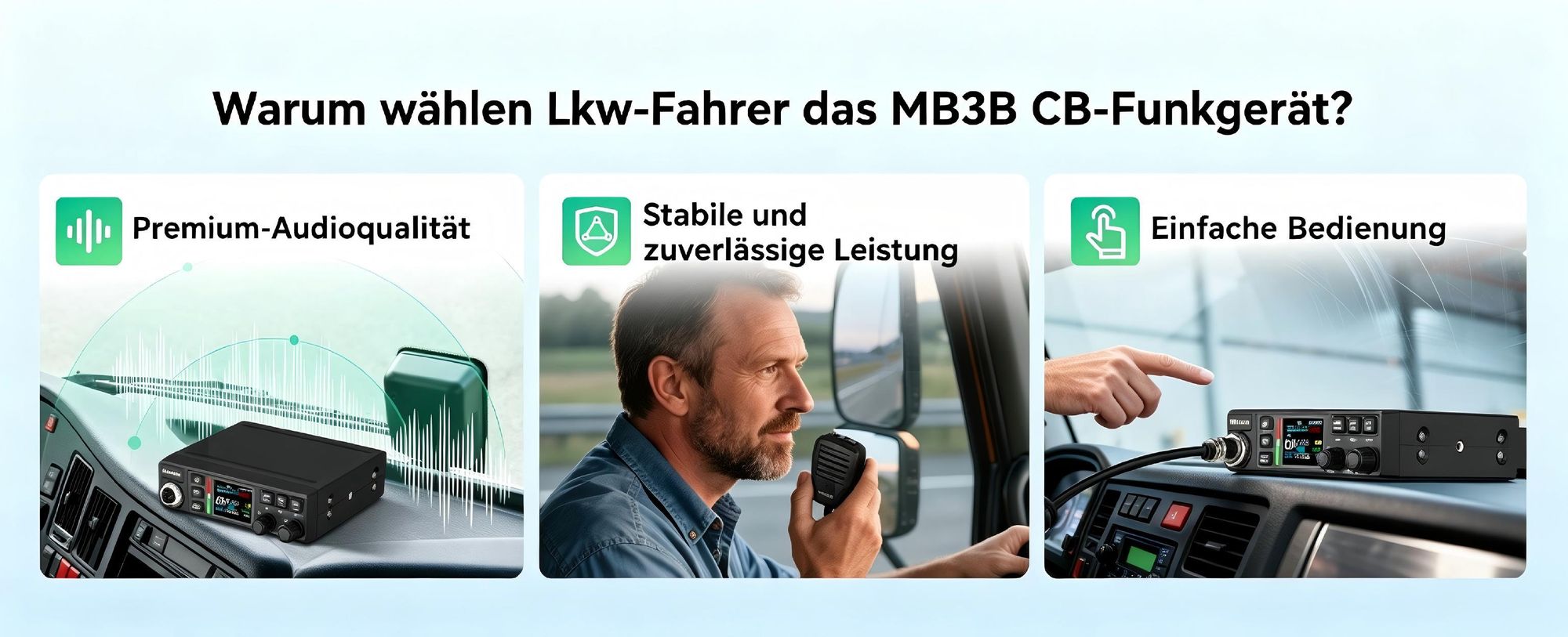 Retevis MB63B CB Funkgerät mit Antenne, AM/FM CB-Funkgeräte, LCD-Farbdisplay, NRC Rauschunterdrückung, CTCSS/DCS, VOX, 80 Kanäle, EMG CH9/19