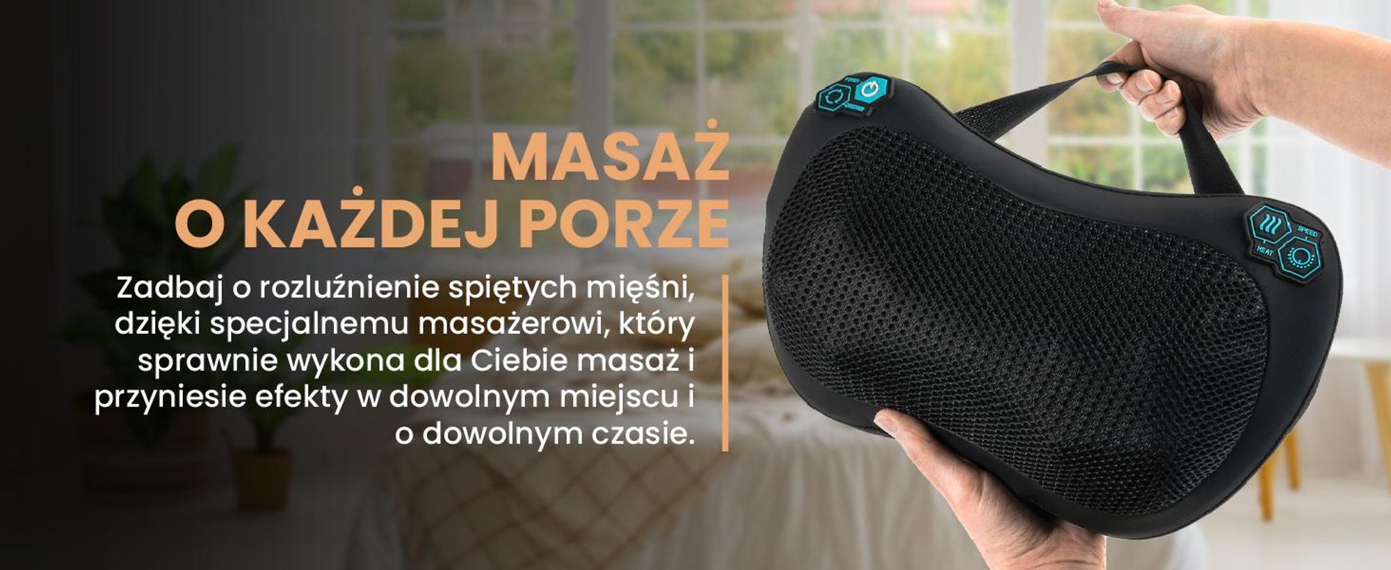 Poduszka masująca MalTec Shiatsu do masażu pleców, karku, rozgrzewająca