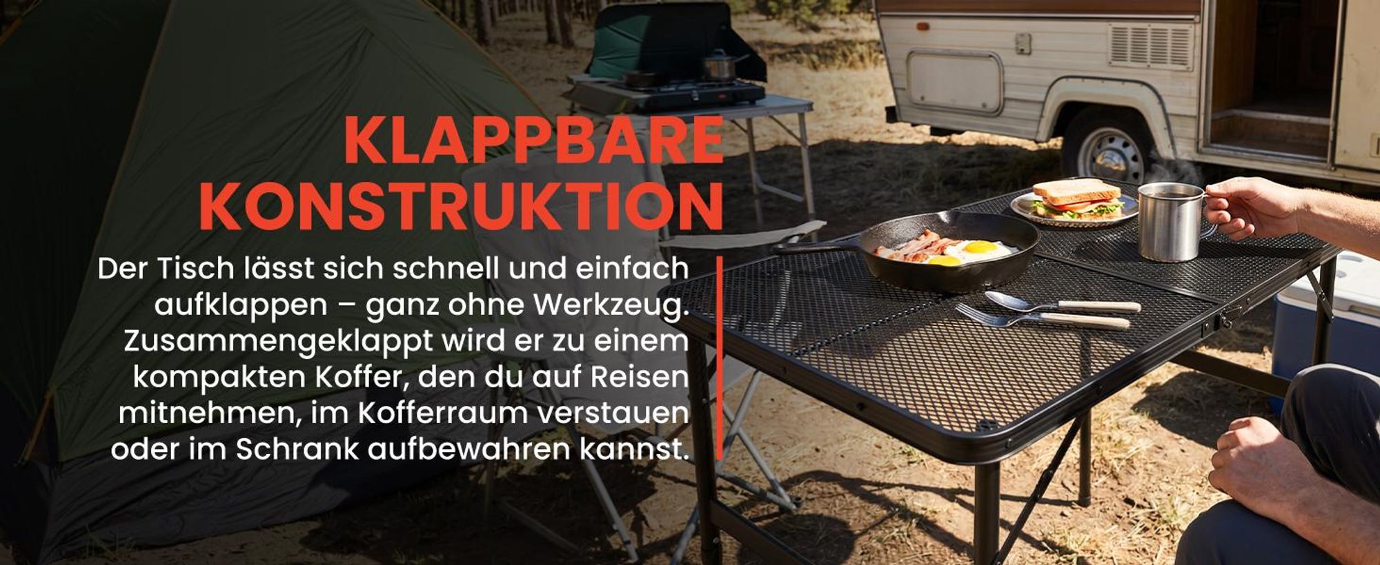 Campingtisch Klapptisch im Koffer höhenverstellbar 2/70cm Gartentisch Aluminium