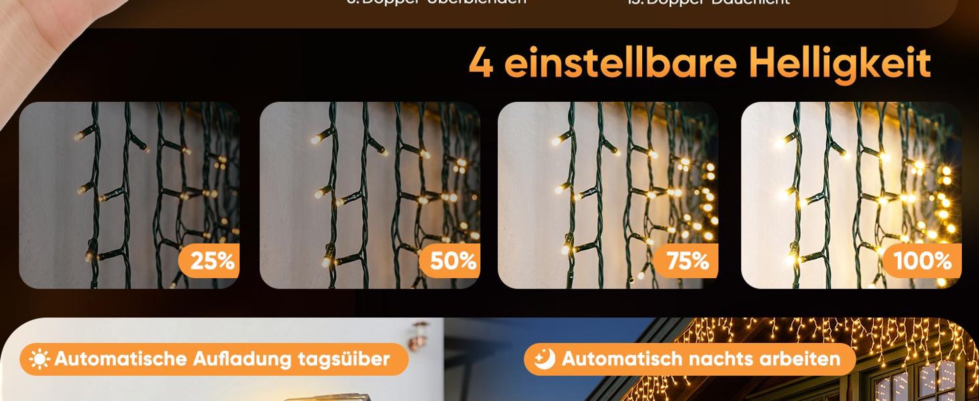 SALCAR Eisregen Lichterkette Solar Außen, 15.6M 480er LED Eiszapfen Lichtervorhang Fenster ,13 Modi Beleuchtung Solarlichterkette mit Fernbedienung