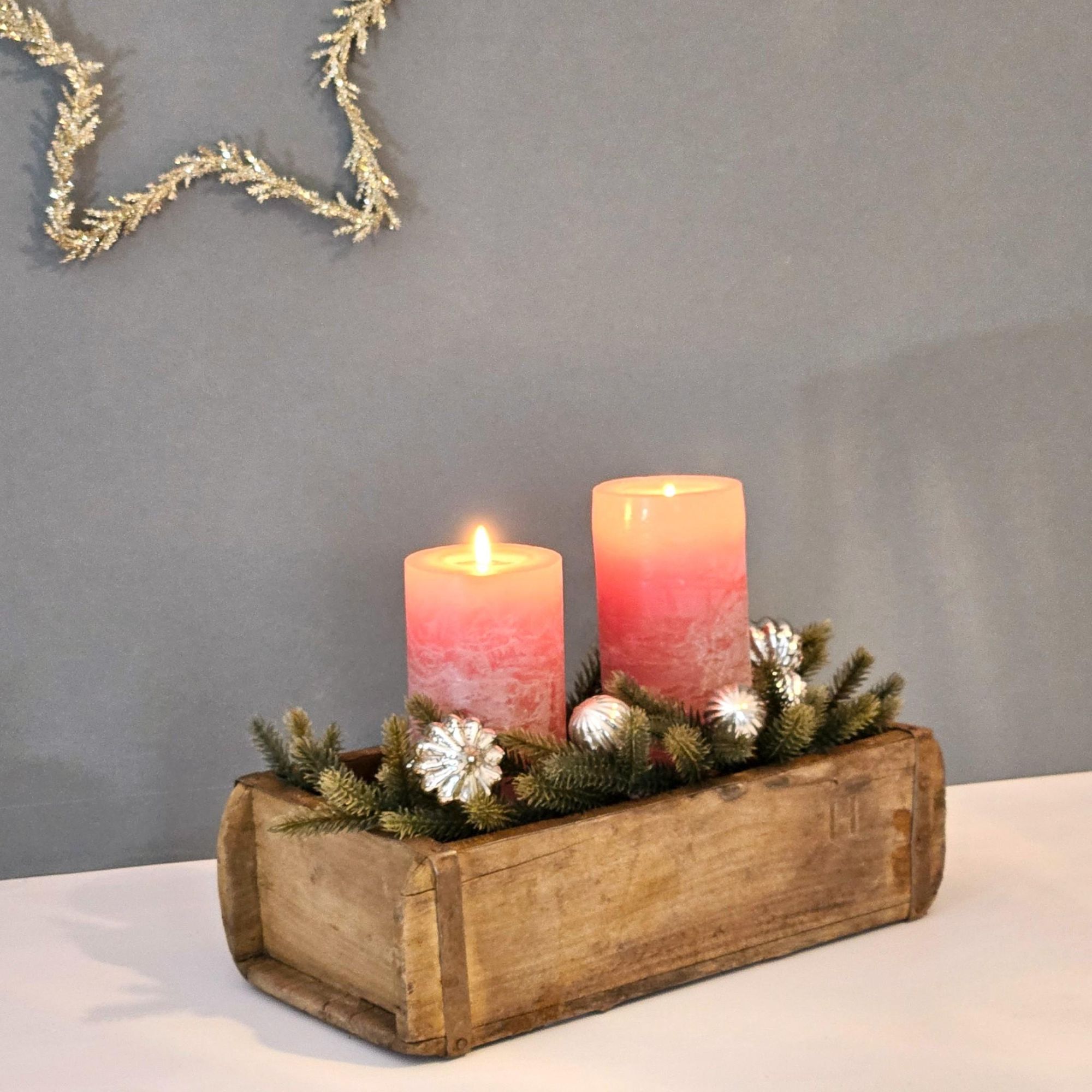 Holzkiste Ziegelform Ziegelsteinform Kiste recyceltes Holz Kasten 31 cm Original rustikal