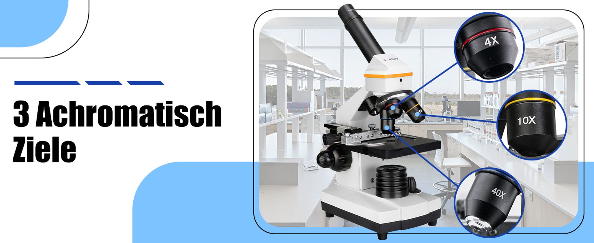 Svbony SV601 Monokulare Mikroskope, Studentenmikroskopverbindung, 40X-1600X Dual Illumination Dual Power Mechanisches Bühnen-Monokularmikroskop für Studenten Science Class Biology Enthusiasm