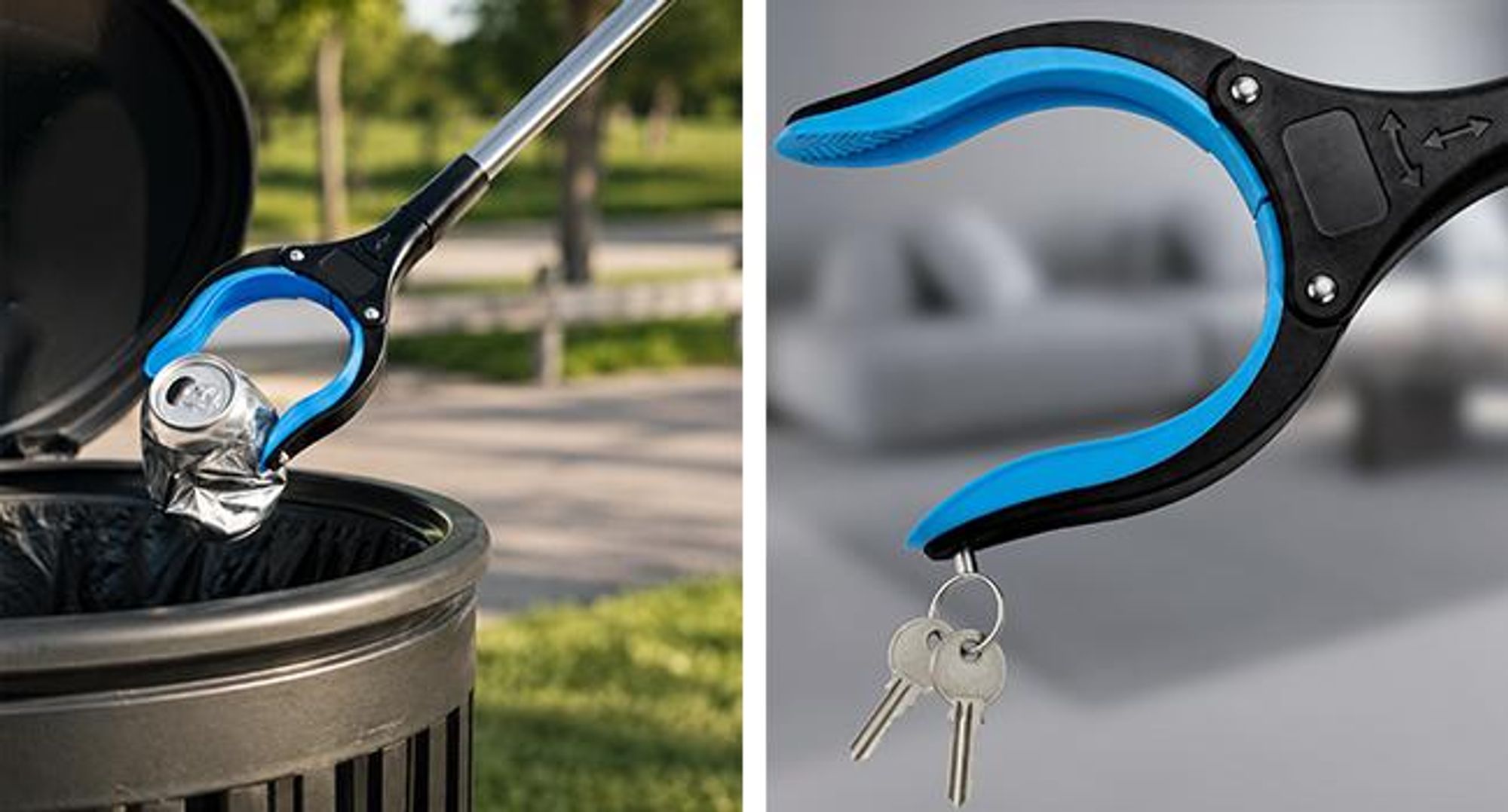 KRUMAD Greifzange 83 cm, Greifarm für Senioren, Müllzange mit Magnetkopf, zusammenklappbare Greifhilfe aus Aluminium und PP für Haushalt und Garten