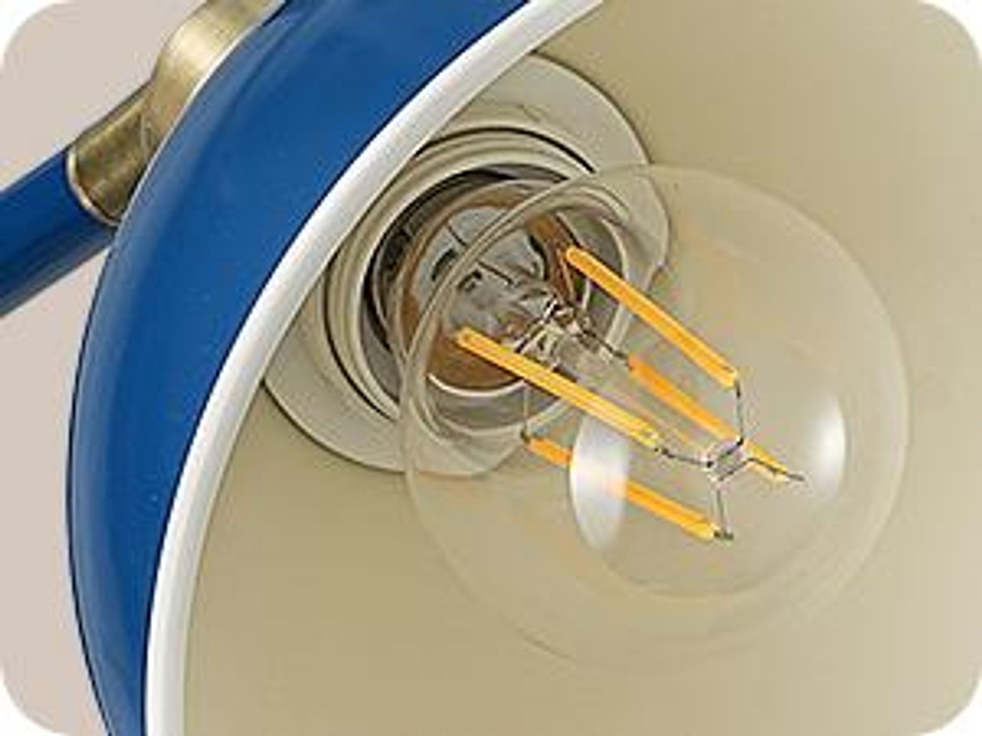 EDISHINE Stehlampe Industriell, Verstellbarer Kopf, Inkl. LED, Marineblau mit Metall-Lampenschirm, E27-Fassung, 2700 K Warmweiß, Leselampe