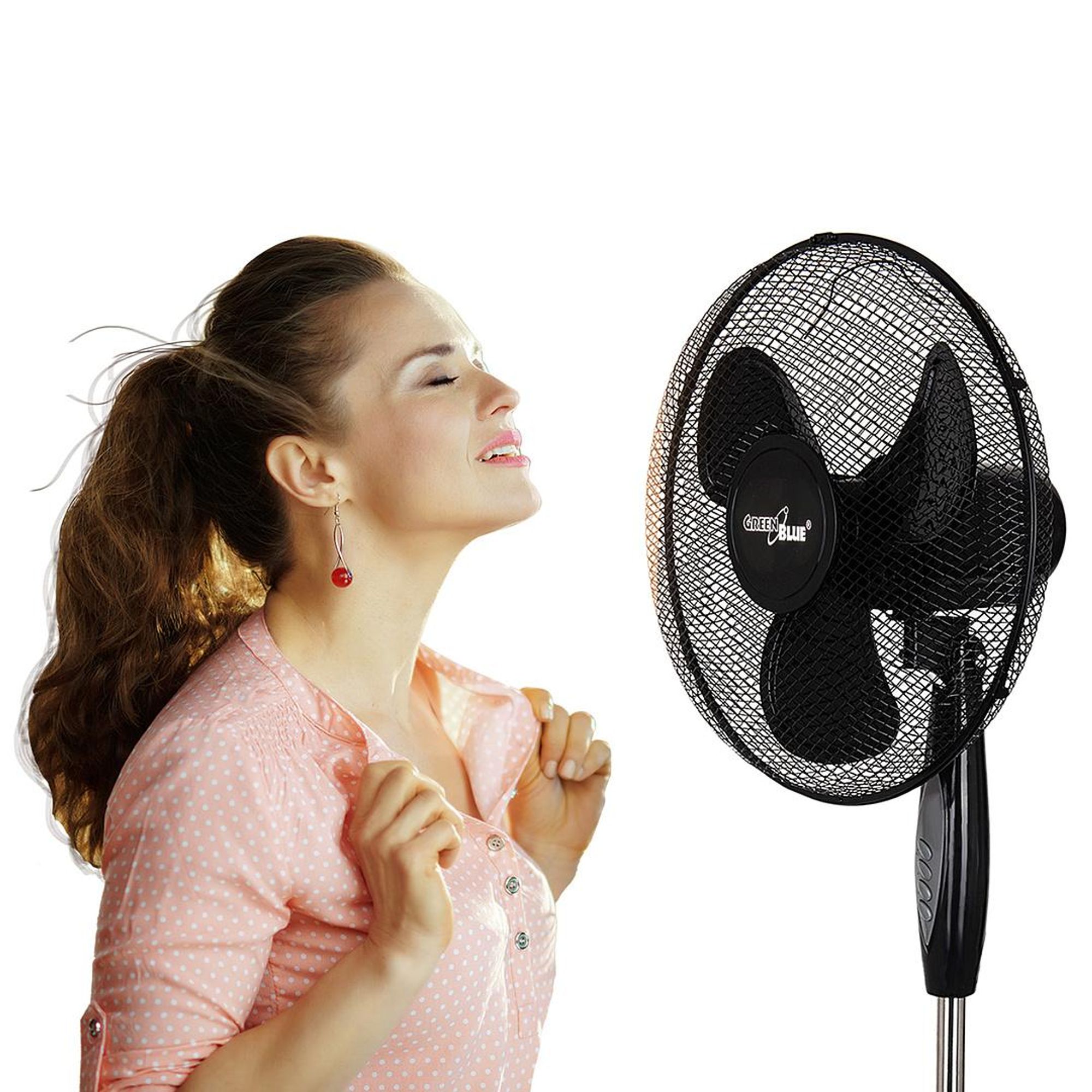 Standventilator mit Fernbedienung 40 Watt 3 Geschwindigkeitsstufen 40cm Niedriger Oszillation Bodenventilator Windmaschine 7,5h Timer Schwarz