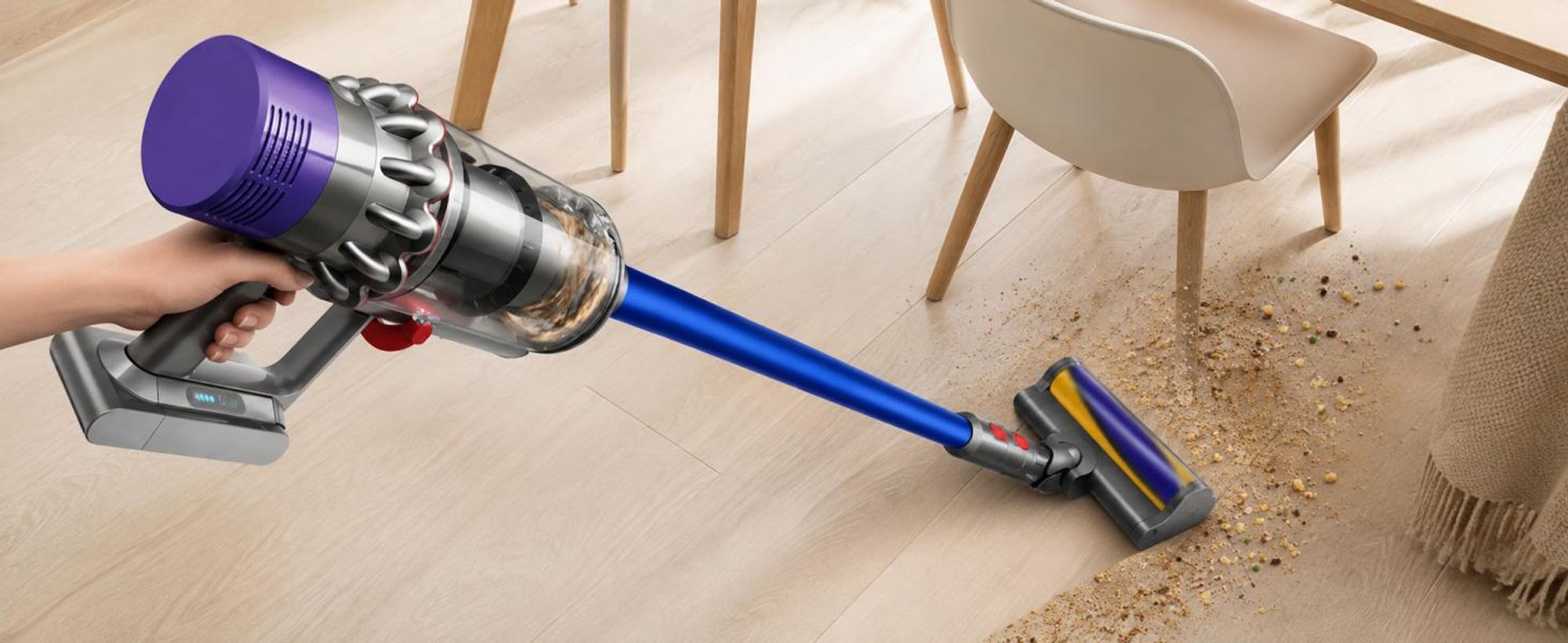 Elektrobürste mit Laser-LED für Dyson V7 V8 V10 V11 V15 – Bürste mit Direktantrieb für Hartböden & Kurzflorteppiche – Bodendüse für Staubsauger