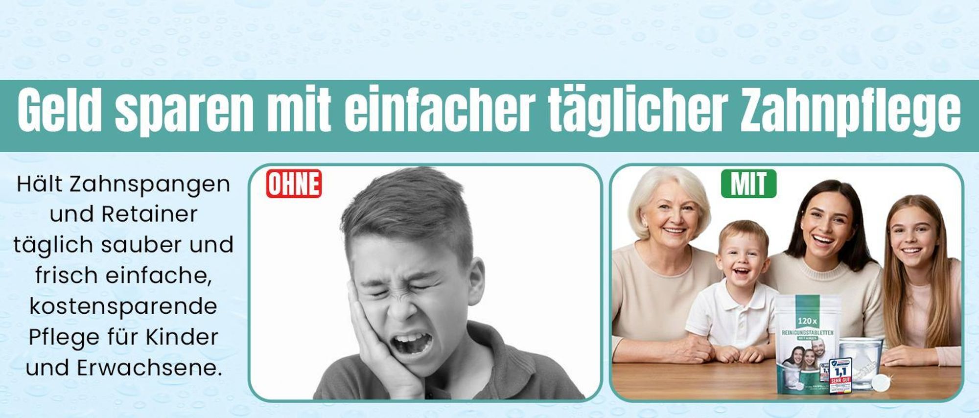 Perfekt-Schlafen24® Retainer Reinigungstabletten - 120x Reinigungstabletten Zahnschiene Reinigung |Fleckenfrei Zahnschutz Und Gebissreiniger Tabs
