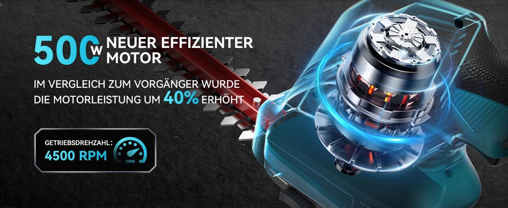 Akku Heckenschere, Elektrische Heckenschere, Heckenschere kabellos, Grasschere mit Akku und Ladegerät