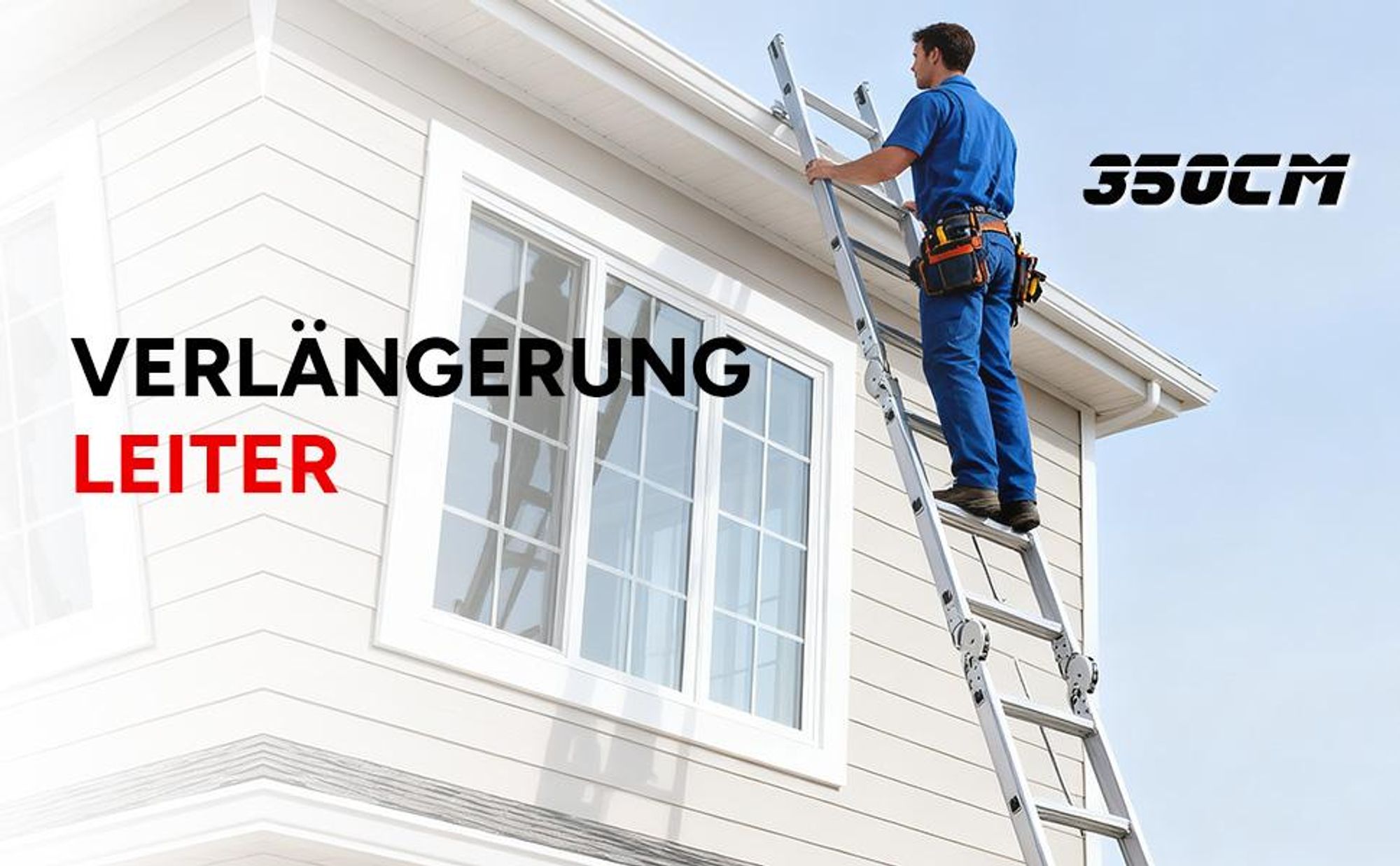OUTIGO Mehrzweckleiter Multifunktionsleiter Klappleiter Teleskopleiter A-Rahmenleiter 4x3 350cm Anlegeleiter Stehleiter Haushaltsleiter Aluleiter