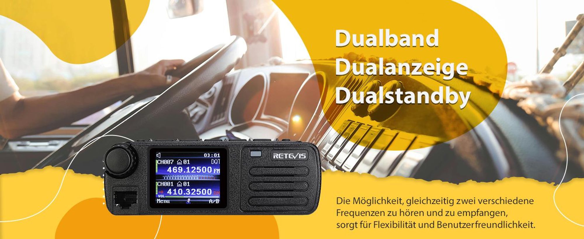 Retevis RT73 DMR Ham Radio, GPS/APRS, Dualband, Amateurfunkgerät Transceiver mit Großer Reichweite, 4000 Kanäle, 200.000 Kontakte, für Flottenlogistik