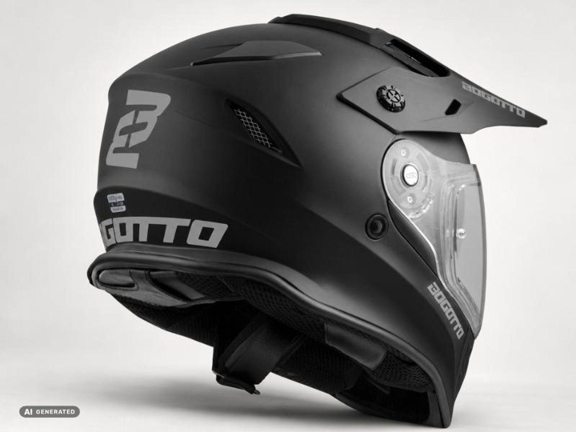 Bogotto H331 BT Bluetooth Enduro Helm, schwarz matt, XS (53/54)