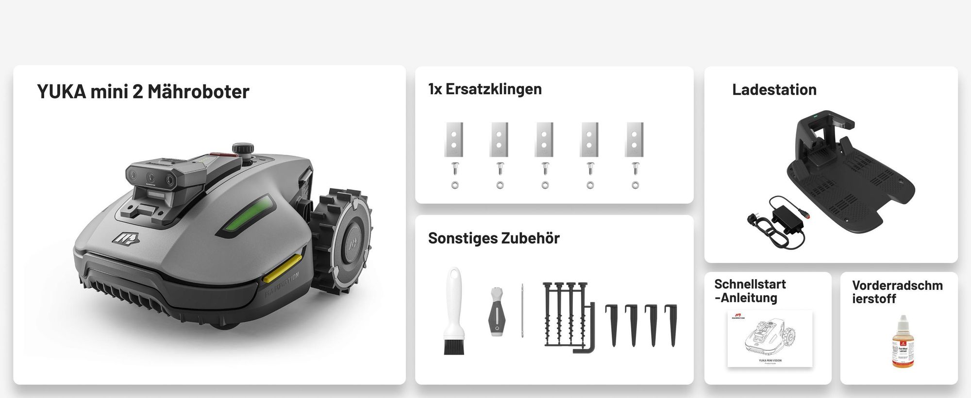 Mähroboter Mammotion YUKA Mini 2 800 mit Garage, ohne Kabel,  bis zu 800m², DropMow, Auto-Kartierung, Kantenschneiden, 4G-Modul, APP