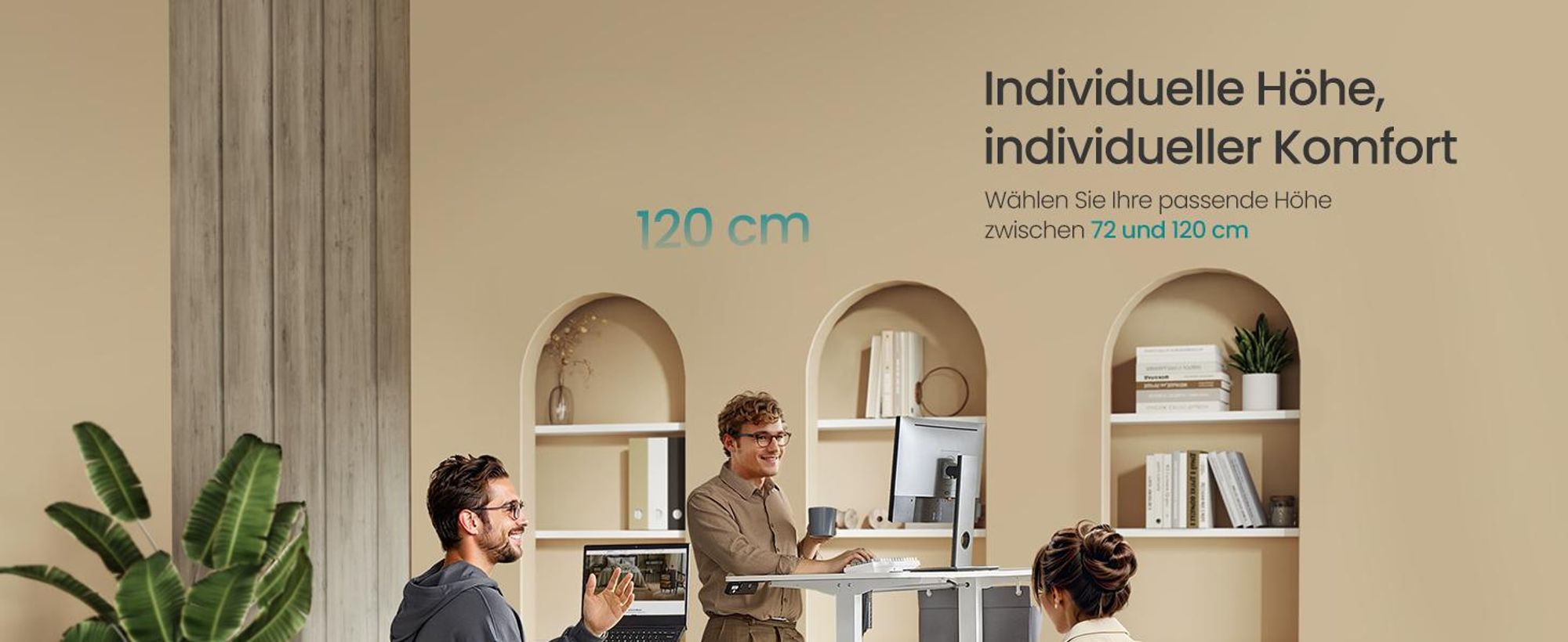 SONGMICS Höhenverstellbarer Schreibtisch elektrisch 140cm 4 Höhen weiß