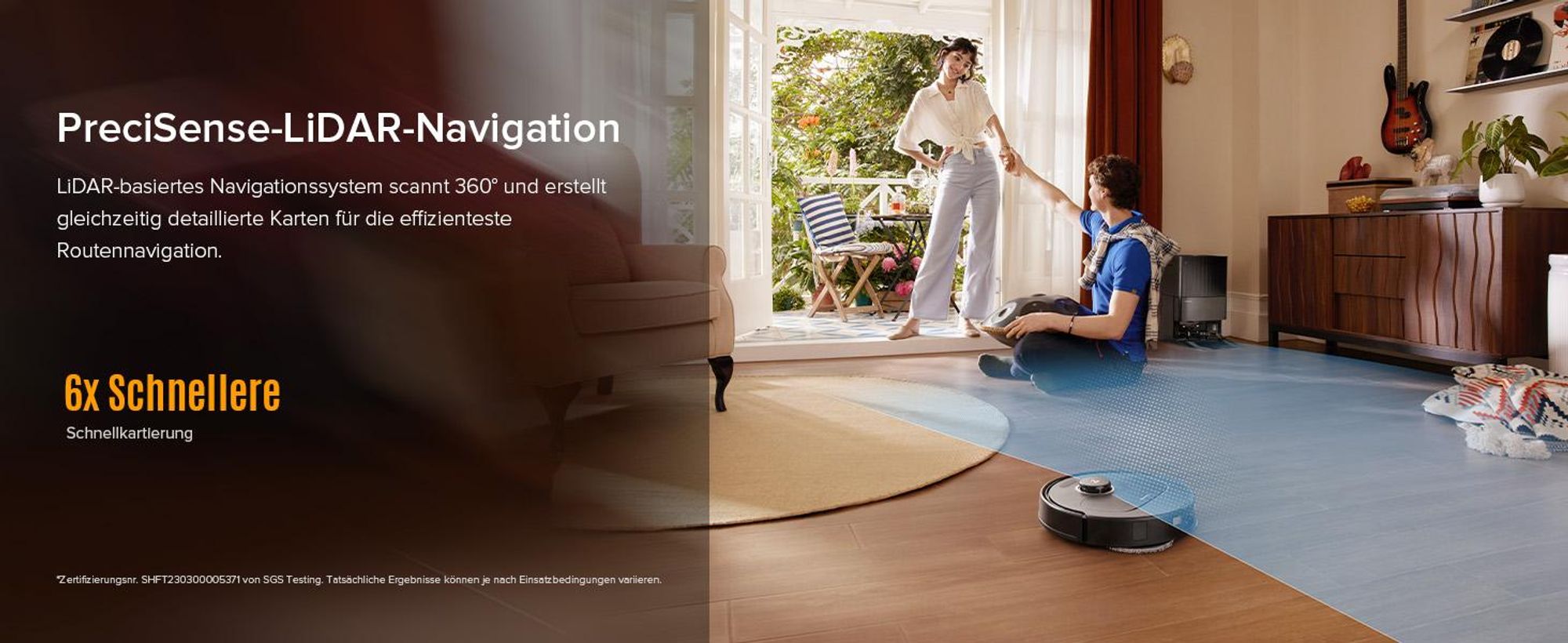 Roborock Qrevo S5V Staubsauger Roboter 12.000 Pa, Zero-Tangle System,Multifunktions-Dock,PreciSense-LiDAR-Navigation,Schwarz