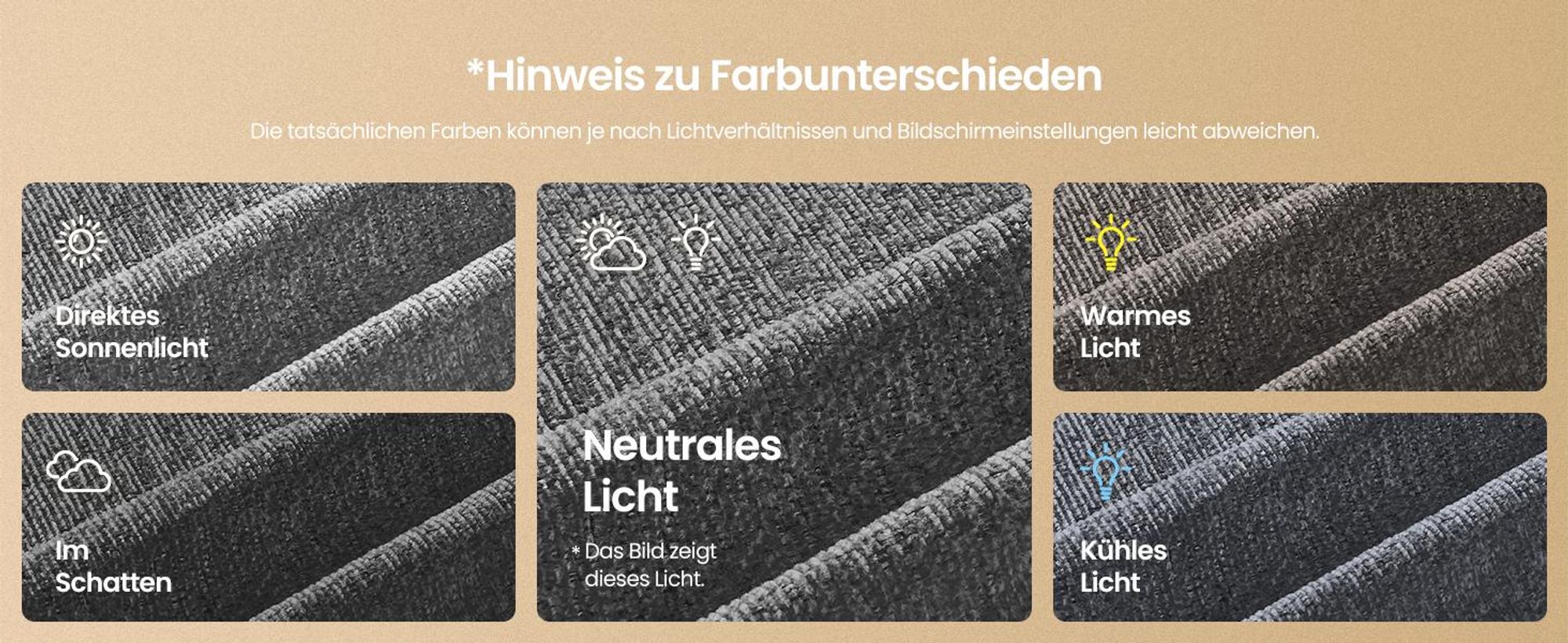 VASAGLE Modulares Sofa und Hocker Set, Chenille, Grau