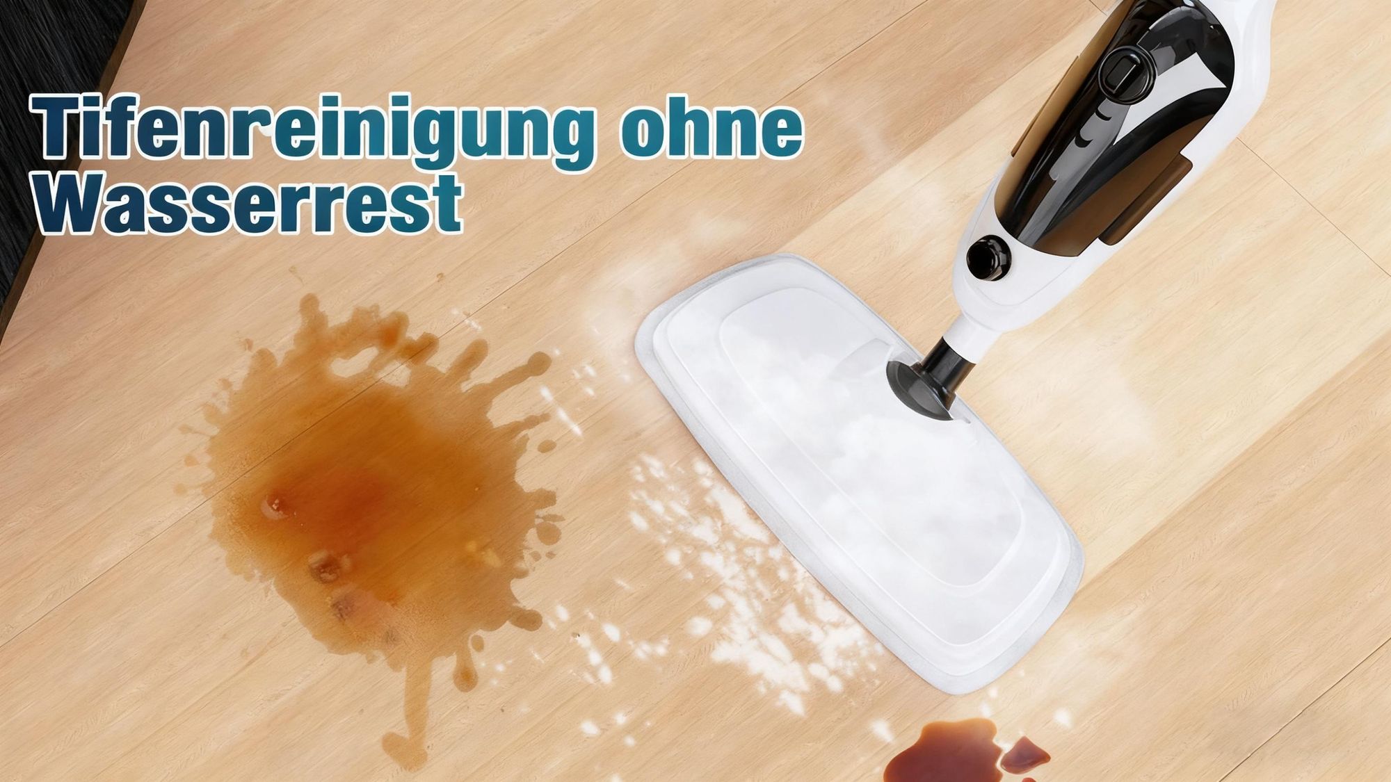 11 in 1 Dampfreiniger - 15s Aufheizung, 140°C Heißdampf, Drehbarer Kopf, Höhenverstellbar, mit 2 Wischpads für Glas, Auto, Küche, Bad, Boden, Fenster