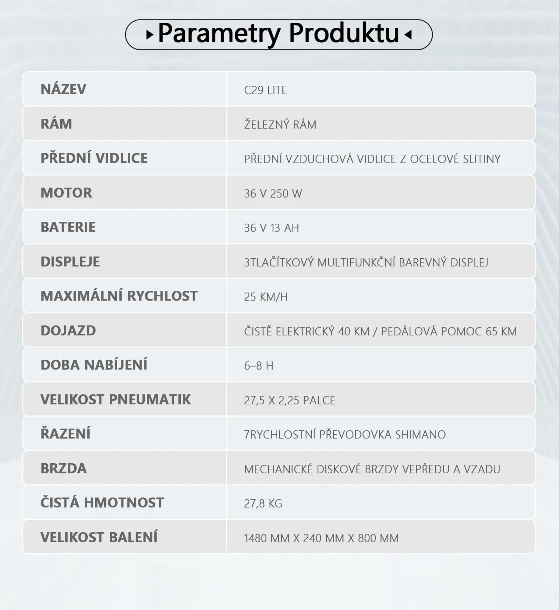 Elektrokolo Duotts C29 Lite - Motor 250W Baterie 36V13AH Pneumatiky 27.5" Kotoučové Brzdy - Modrá Černá