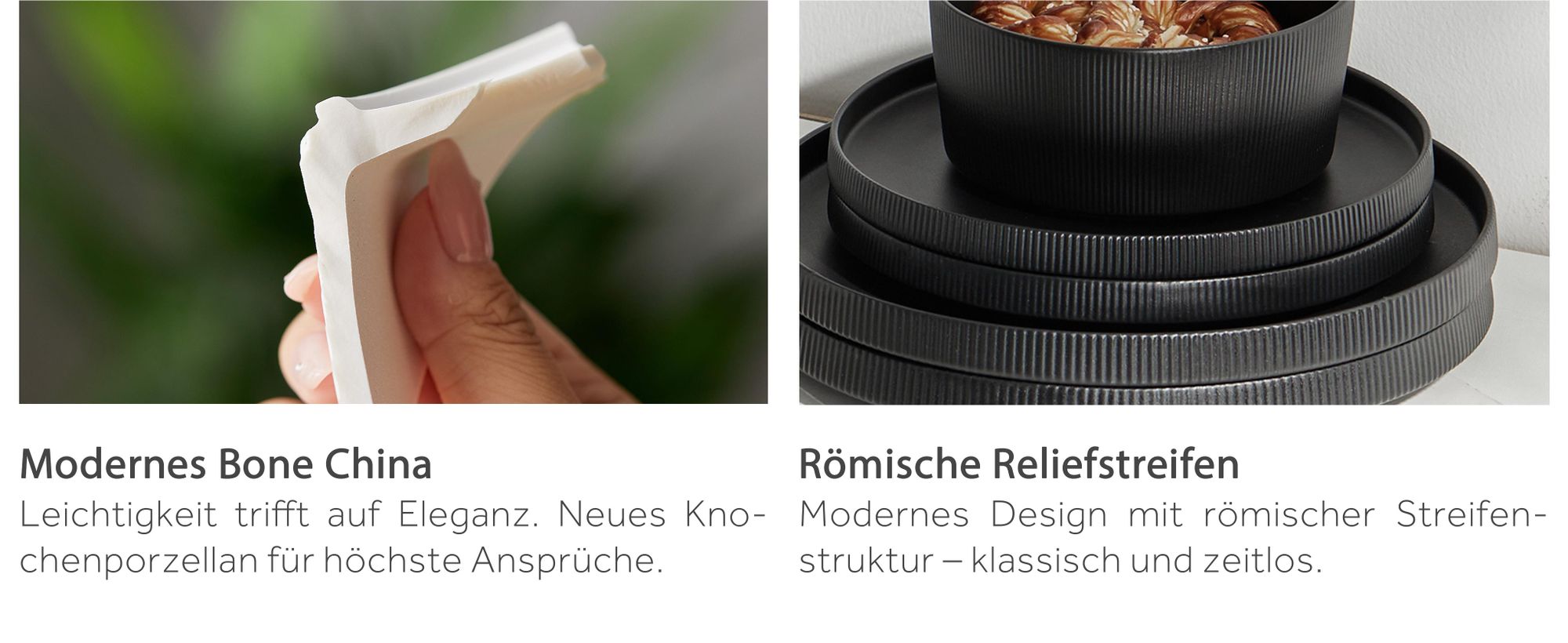 Tafelservice 12 tlg kombiservices Keramik Geschirrset mit Speiseteller,Pastateller, müslischalen für 4 personen, Mikrowellenherd, Geschirrspüler