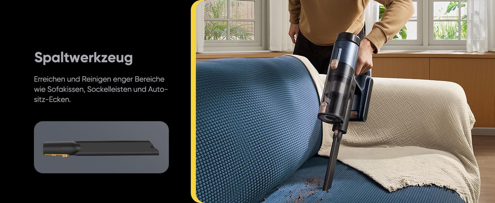 Vactidy V12 Akku Staubsauger/ 55Min/ 60kPa /600W/ 2,2kg/ Anti-Verhedderungs-Bürste, GreenEye Technologie, LED Touchscreen, für Hartböden, Teppiche