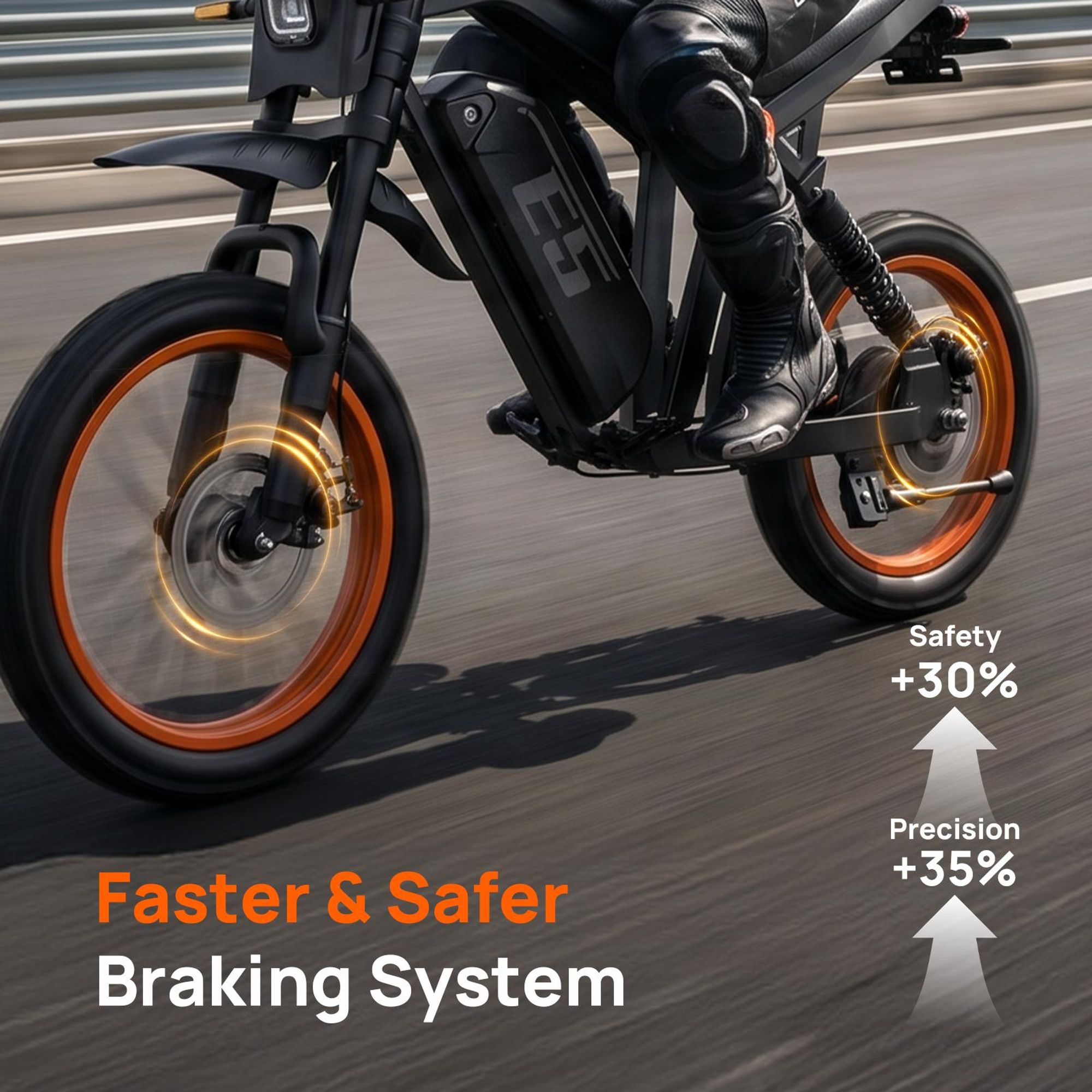 Elektromoped E-Roller 48V 20Ah Akku 80km Reichweite 14x3.0 Zoll Reifen Schwarz Orange