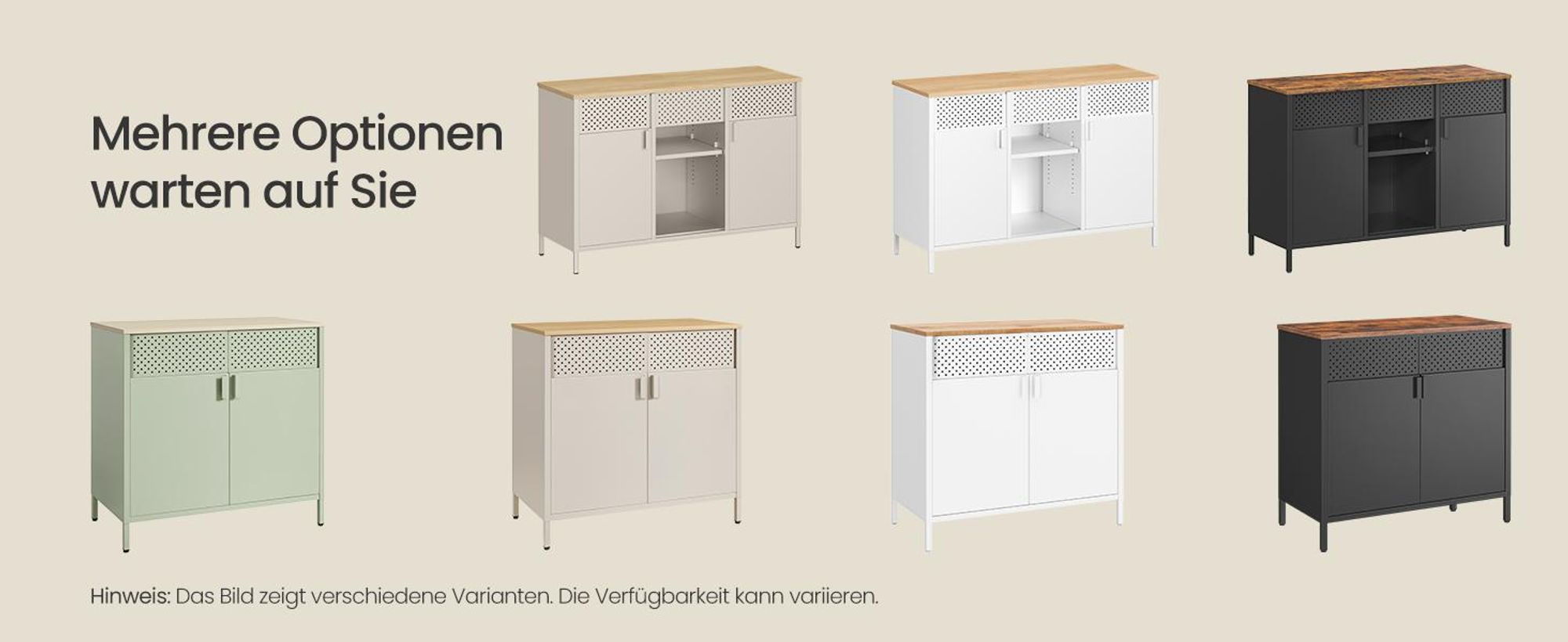 SONGMICS Aufbewahrungsschrank, Metallschrank, Schrank mit Doppeltür, Sideboard