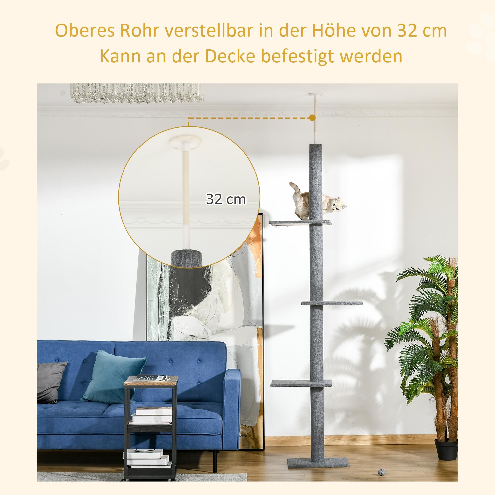 Katzenkratzbaum Deckenhalterung hoch