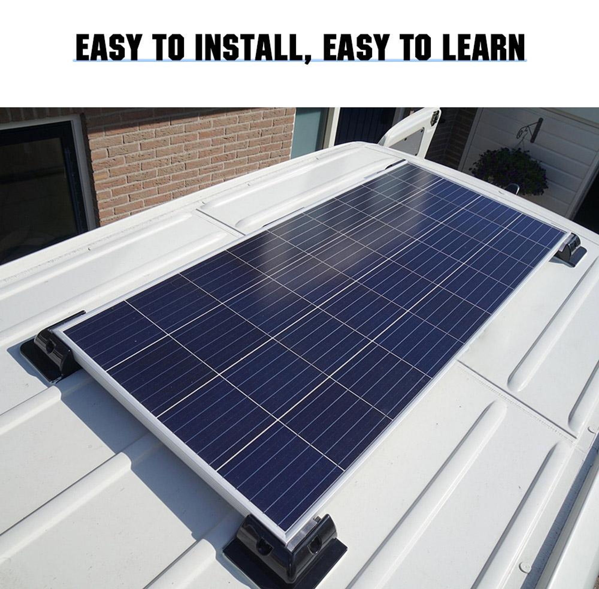 4-teilig ABS Solarpanel Montage halterung Ecke für Wohnmobil, Caravan & Boot, Schwarz 0 % MwSt.