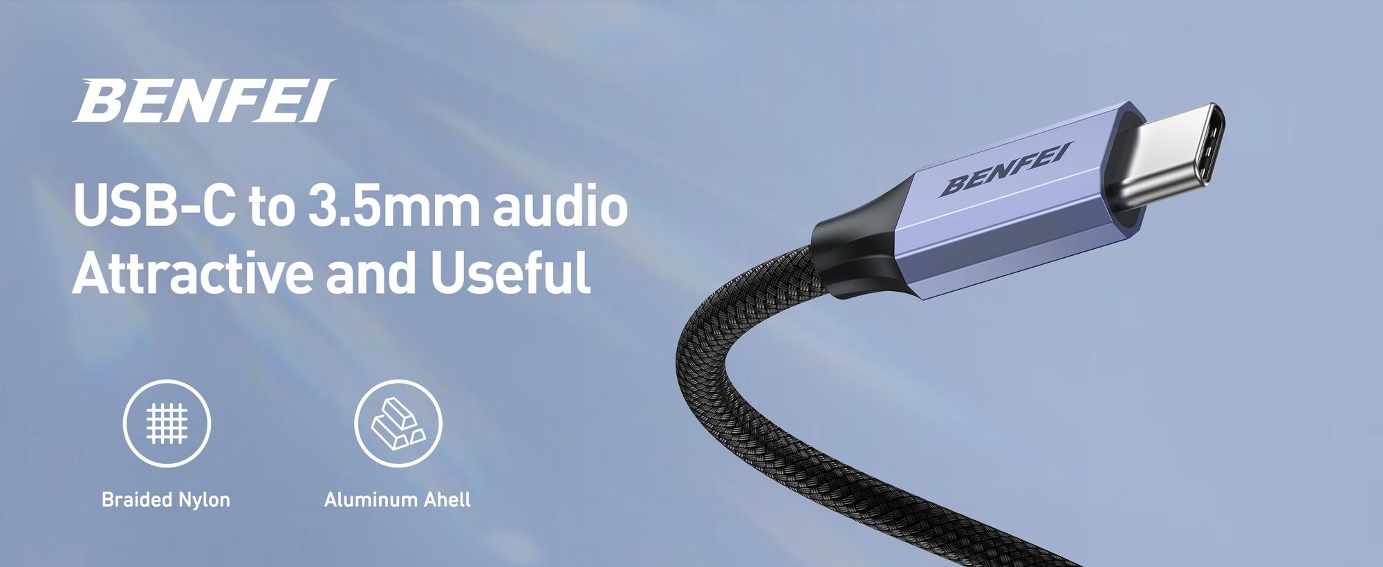 BENFEI Kabeladapter USB C auf 3.5mm Audio Adapter Kabel mit DAC