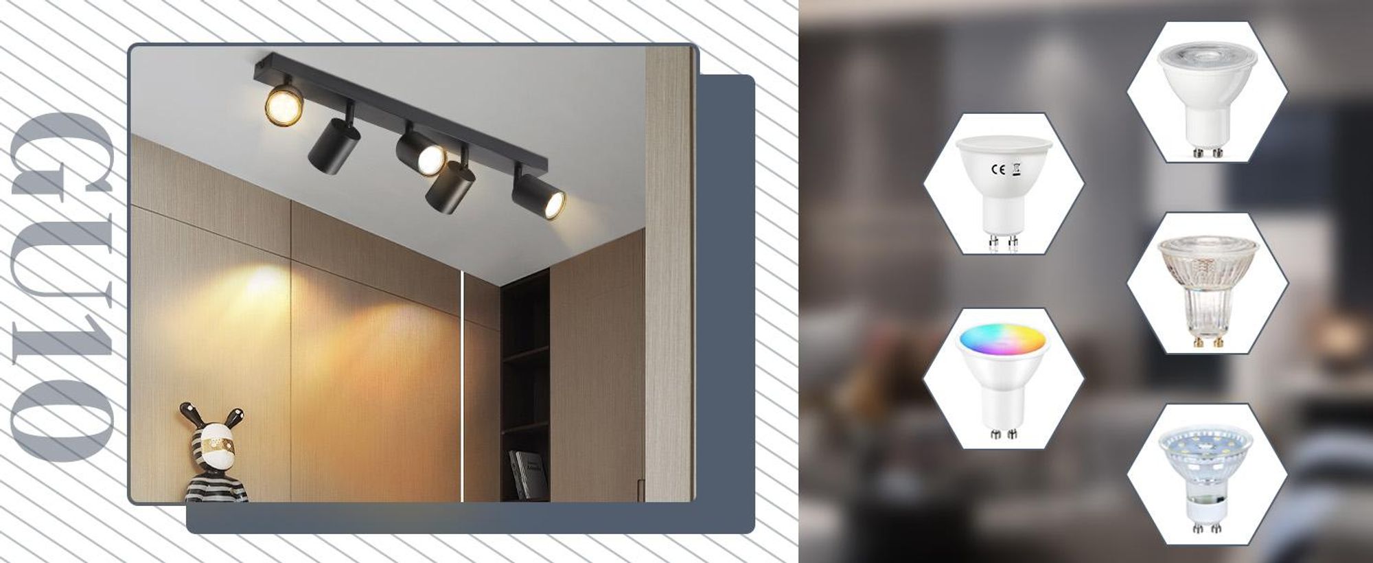 ZMH LED plafondlamp, zwart, 5 lichtpunten. Moderne plafondlamp, verstelbare spots (350°) met GU10 fitting, geschikt voor woonkamer, slaapkamer en hal. Metalen plafondspots