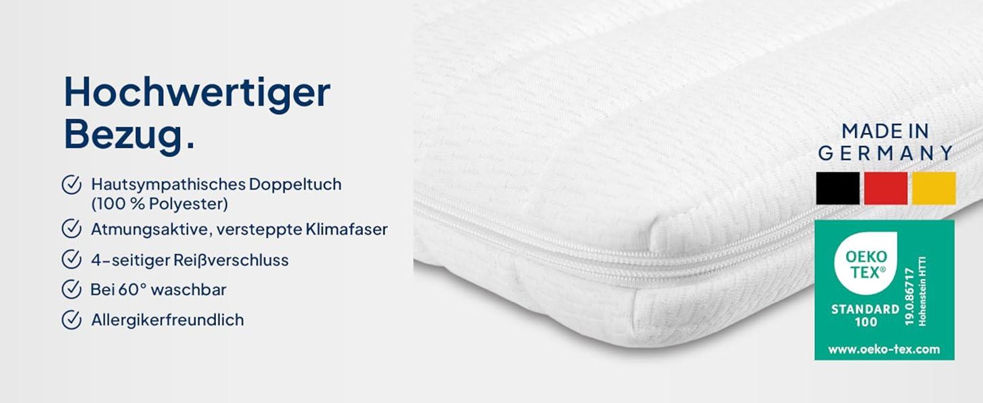 AM Qualitätsmatratzen | Basic Gelschaum-Topper | 160x200 cm | 6 cm Höhe | Matratzentopper | 160/200 | Gel Topper