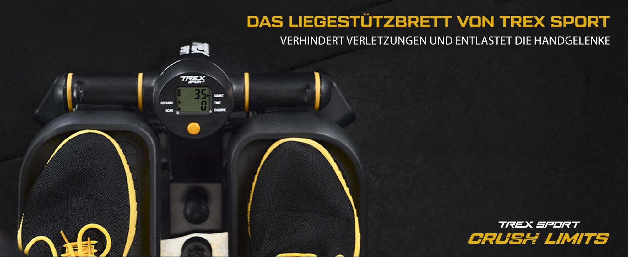 TREX SPORT 2in1 Mini-Stepper mit Expandern TX-070SP Twiz |Trainingscomputer, LCD Display, 150kg Belastbarkeit |Fitnessgerät Treppenstepper für Zuhause