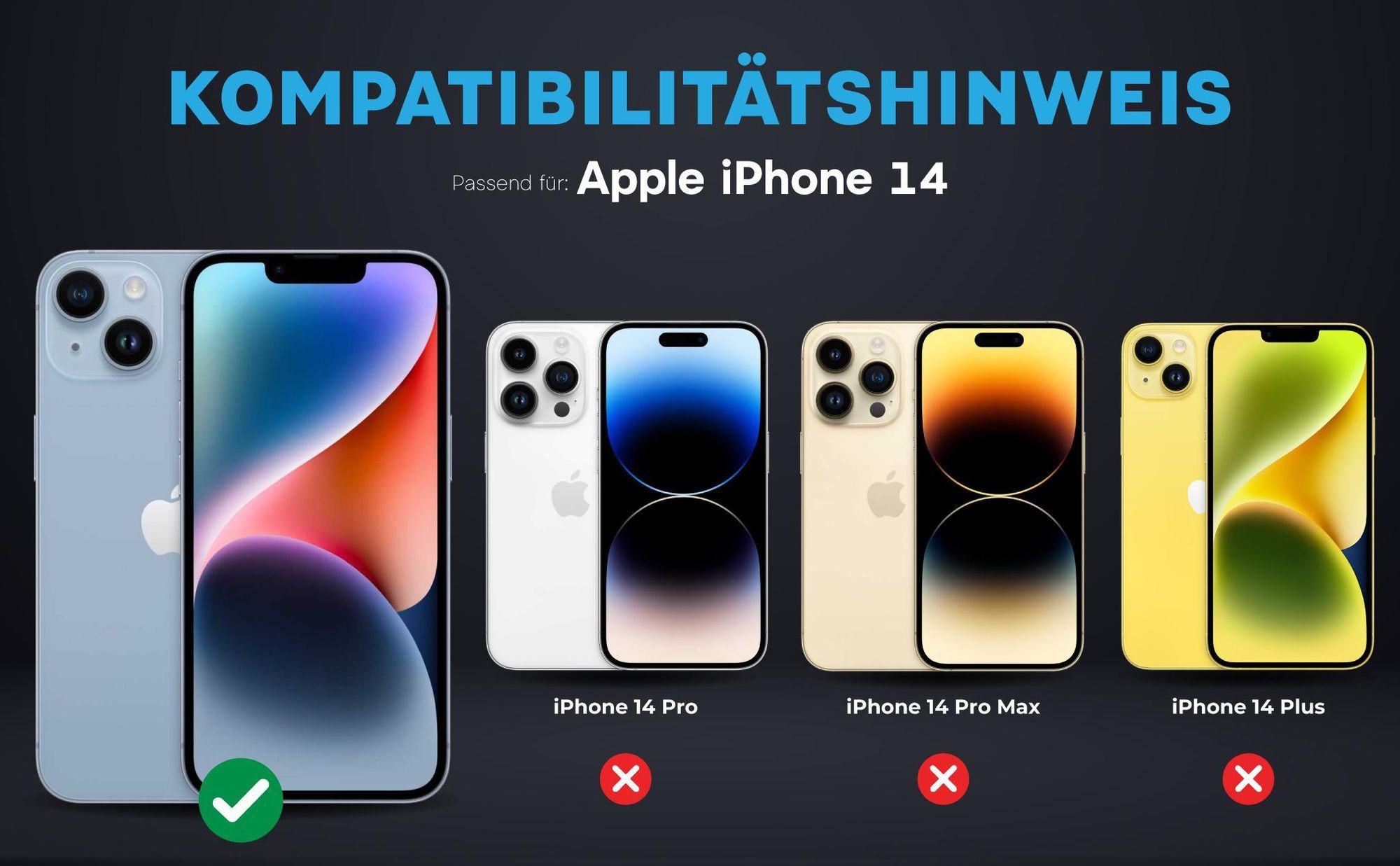 Kompatibilitätshinweise Kameraglas für Apple iPhone 14