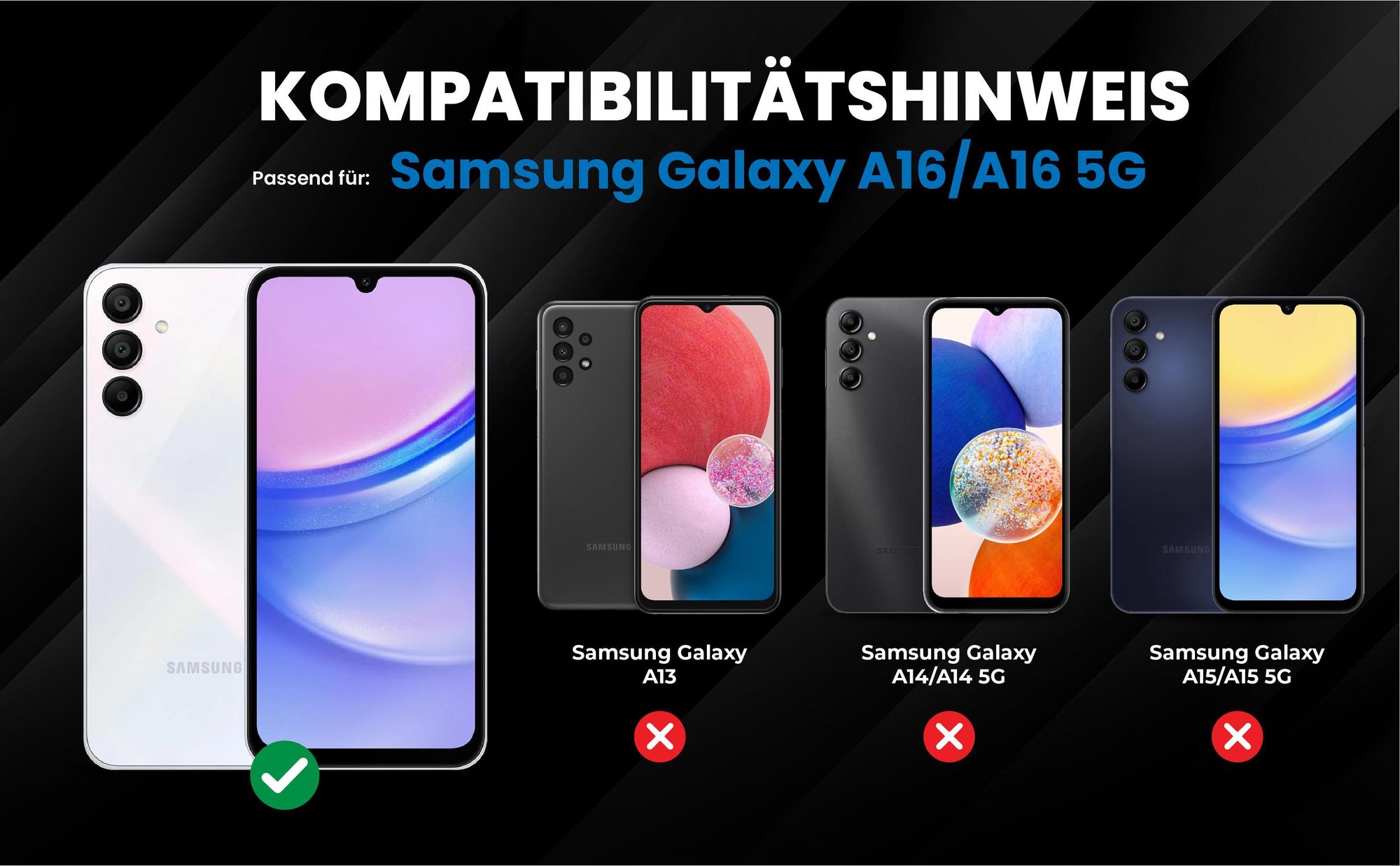 Kompatibilitätshinweise Hülle für Samsung Galaxy A16 / A16 5G