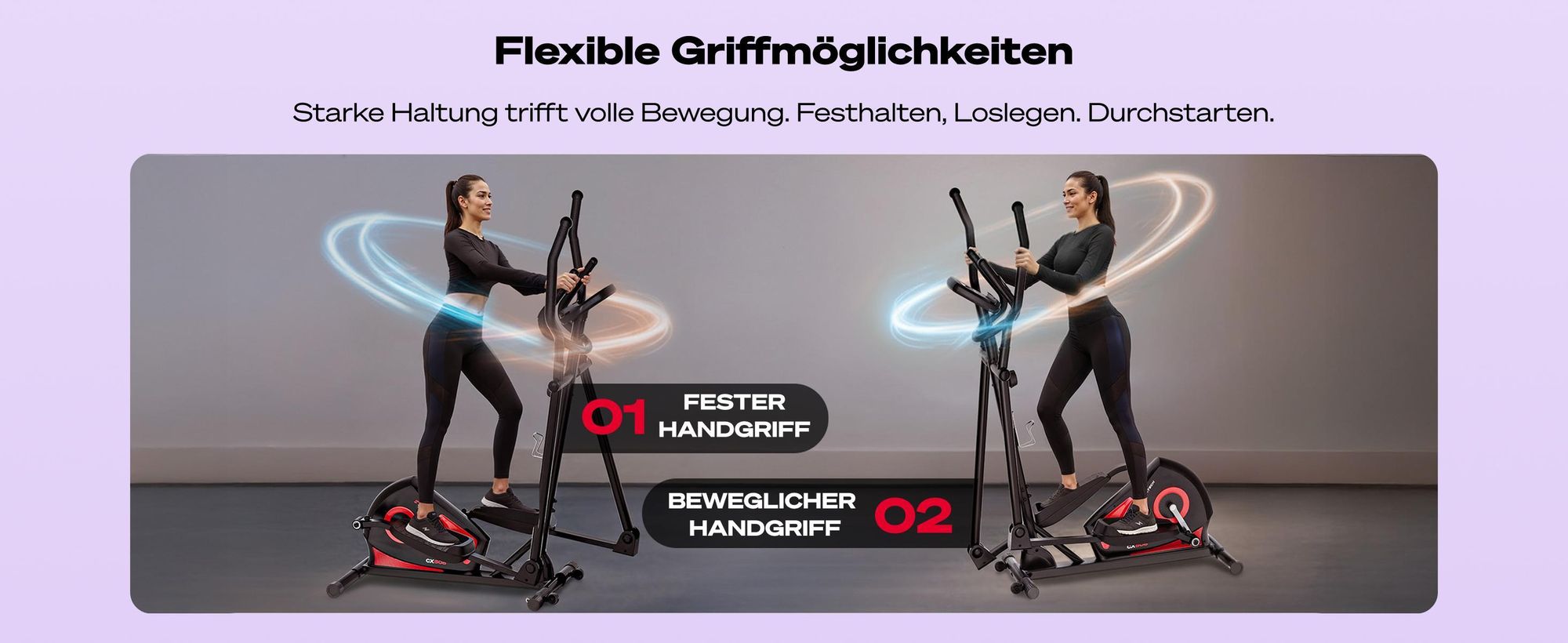 Sportstech Crosstrainer CX608, LCD- Display, App-Steuerung