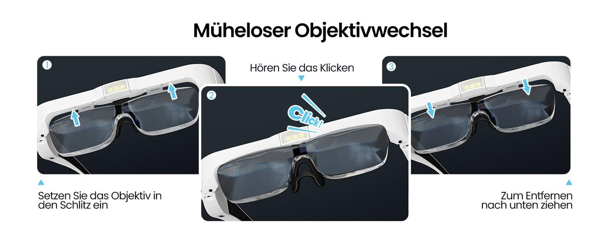Lupenbrille mit LED, Kopflupe, Vergrößerungsbrille, Brillenlupe, Vergrößerung:0.75X-4.0X, für Modellbau Juweliere Bastel Lesen Detailarbeit