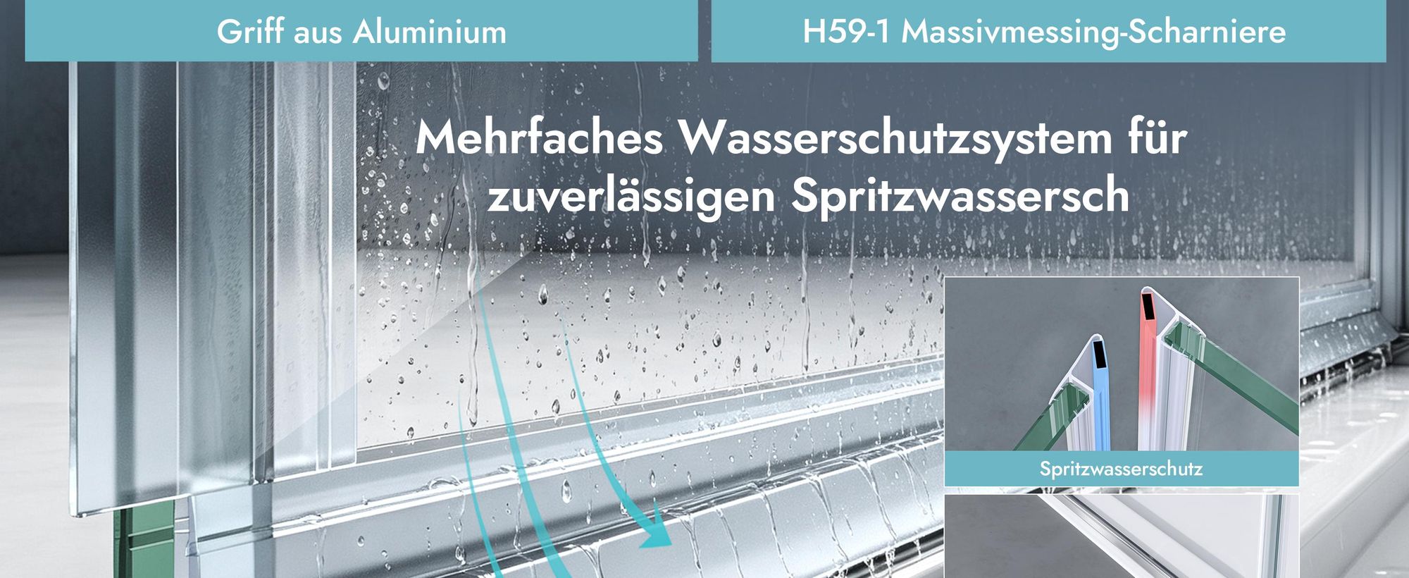 doporro Eck-Duschkabine 80x80cm Dusche Eckdusche Duschabtrennung ESG-Sicherheitsglas Klarglas inkl. Easy-Clean-Beschichtung R05K