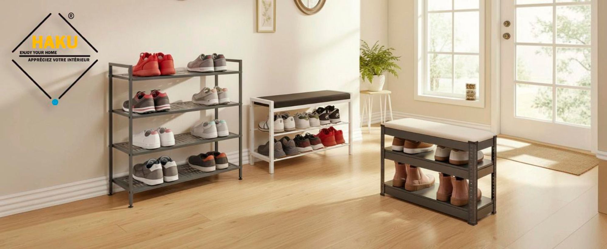 Schuhbänke und Schuhregale von HAKU Möbel - in vielen Designs, Farben und Materialien