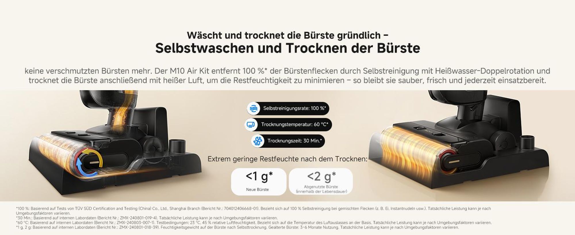 MOVA M10 Air Akku-Stielstaubsauger mit Nass- & Trockensaugen, 20.000 Pa, 30 Min, 600-ml-Tank, 74 dB, Auto-Reinigung, Anti-Geruch, Schwarz